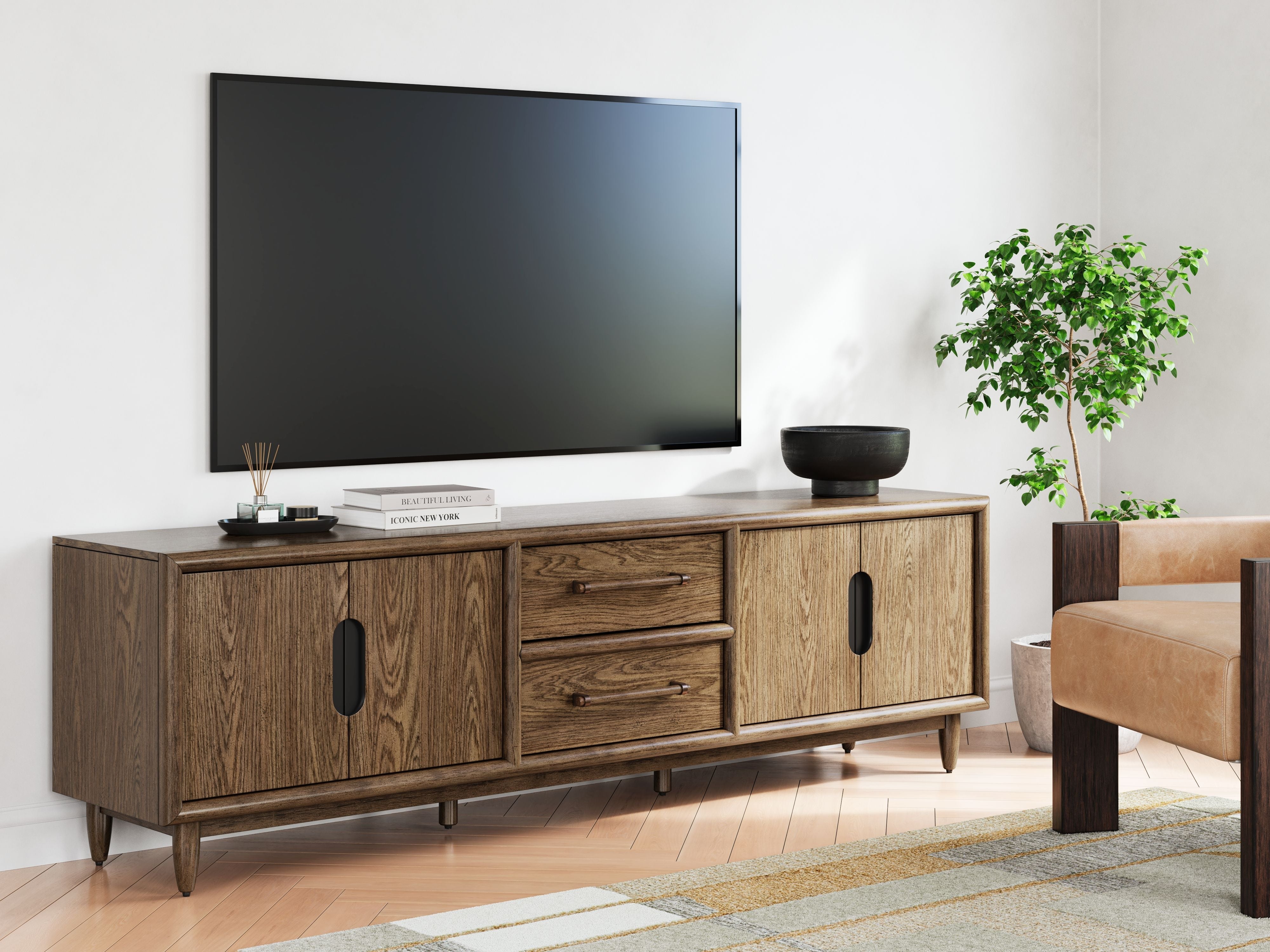 Signature Design by Ashley® Roanhowe - Brown - Extra Large TV Stand | Meri Furniture