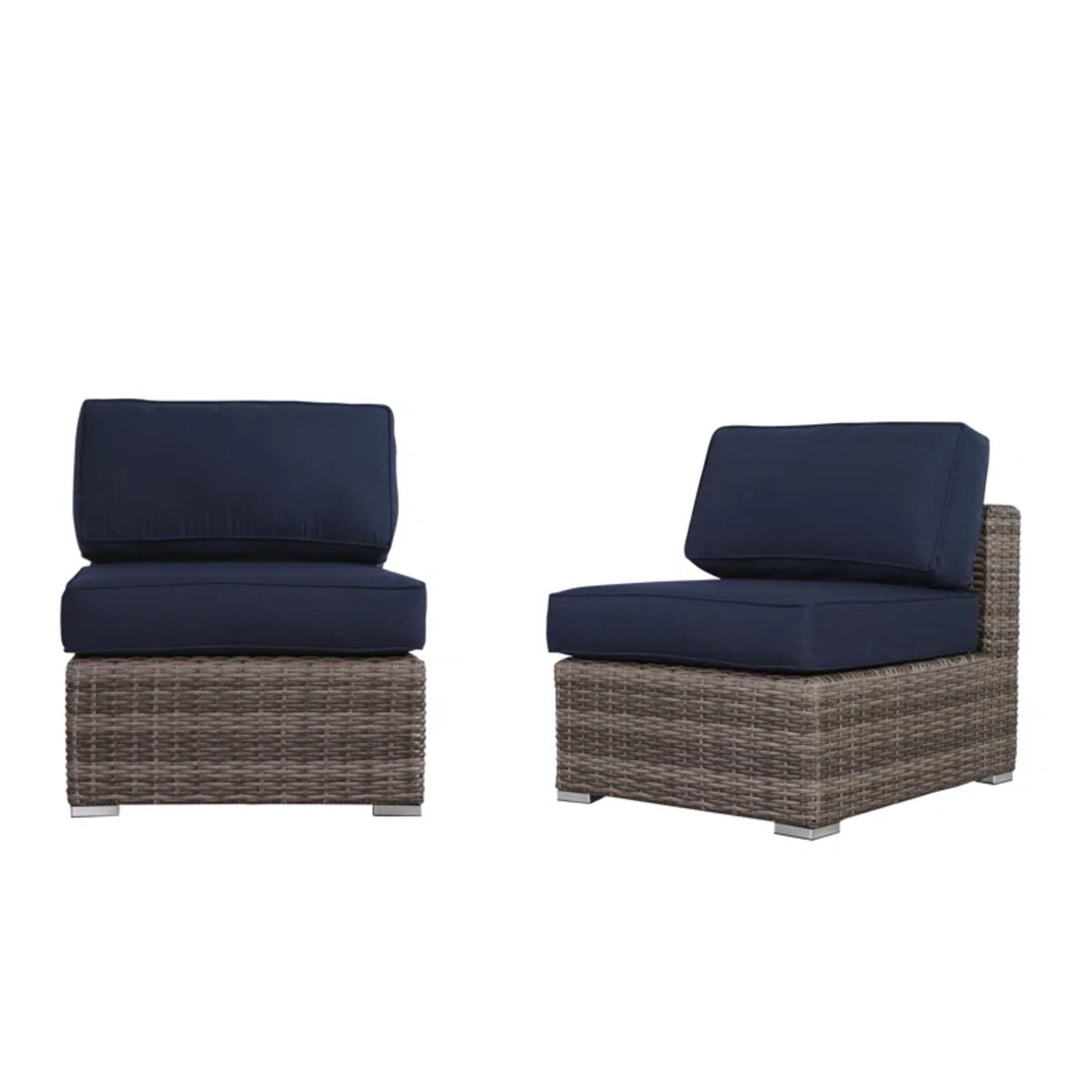 Seating Set With Cushions Handcrafted Wicker Design