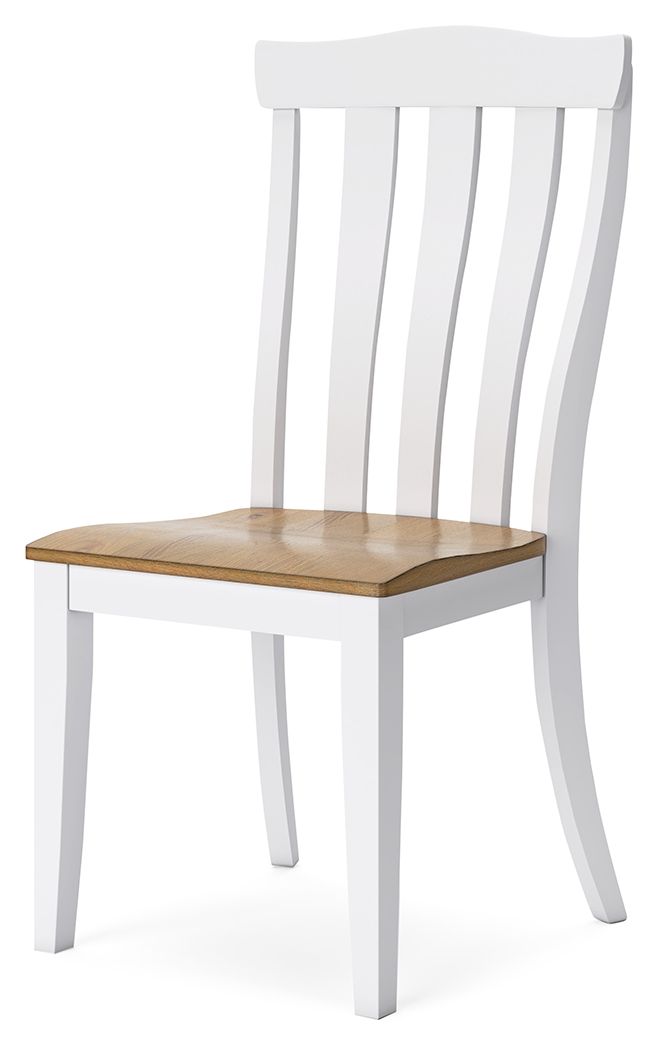 Signature Design by Ashley® Ashbryn - White / Natural - Dining Room Side Chair (Set of 2) | Meri Furniture