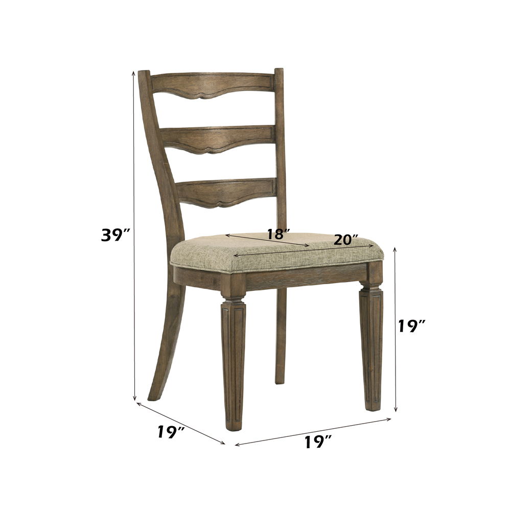 Parfield - Side Chair Set of 2) - Fabric & Weathered Oak