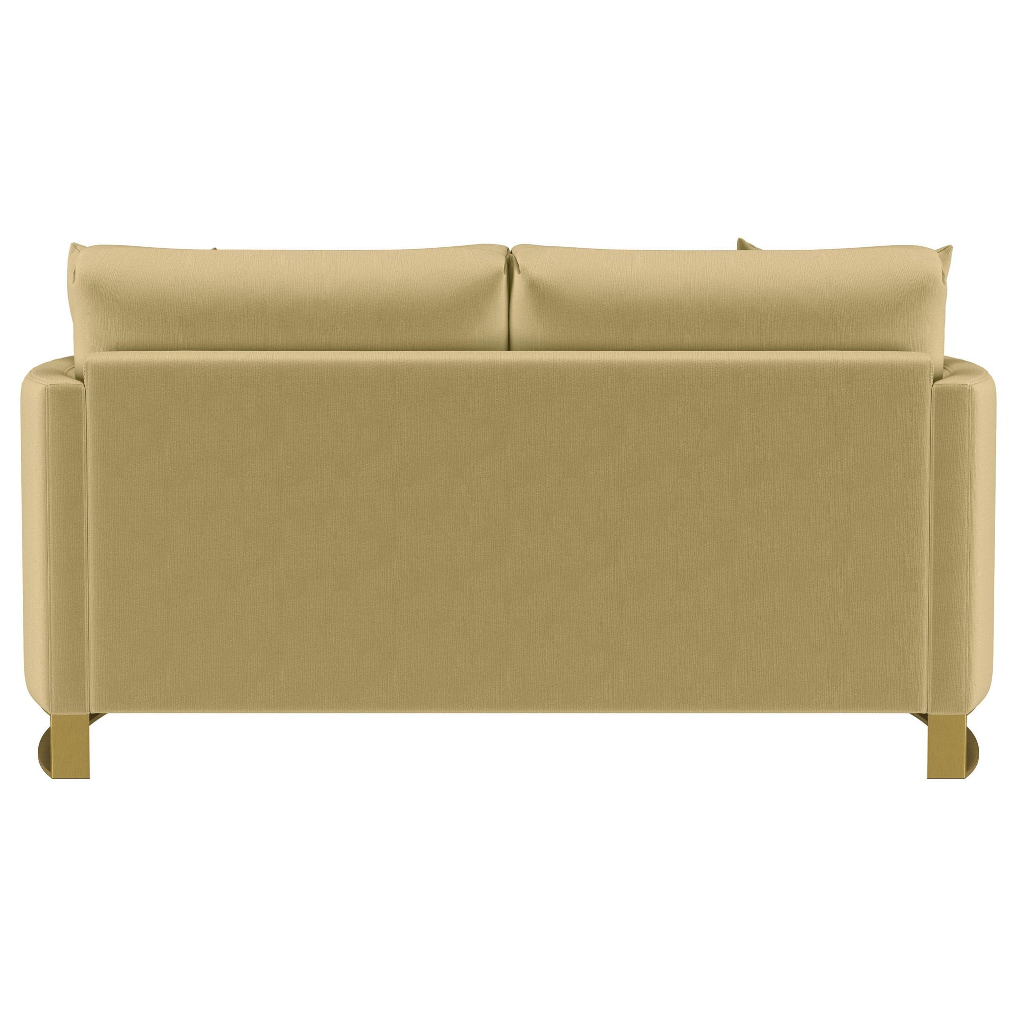 Corliss Upholstered Curved Track Arm Loveseat Camel