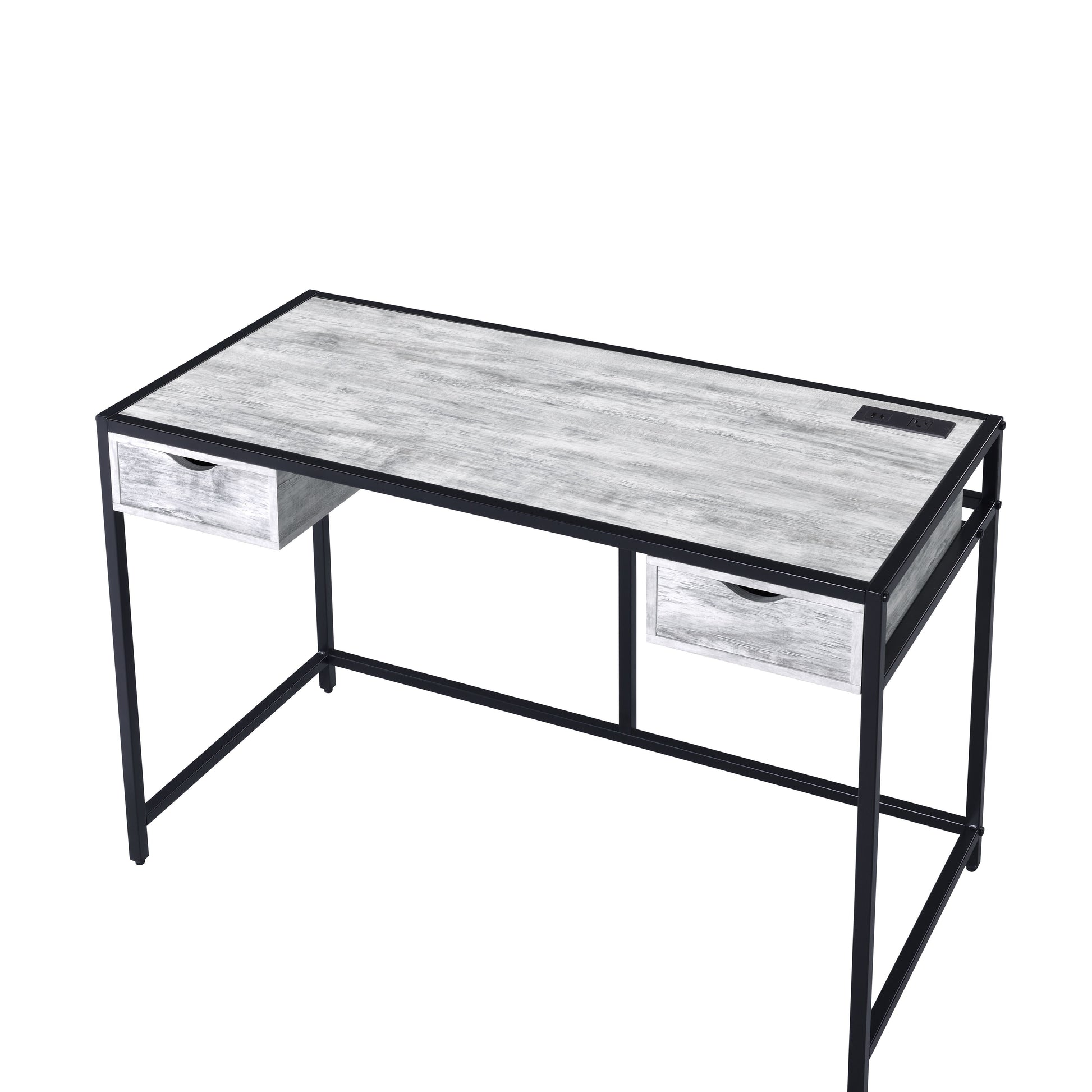 ACME Wearn - Writing Desk - Weathered Gray & Black Finish | Meri Furniture