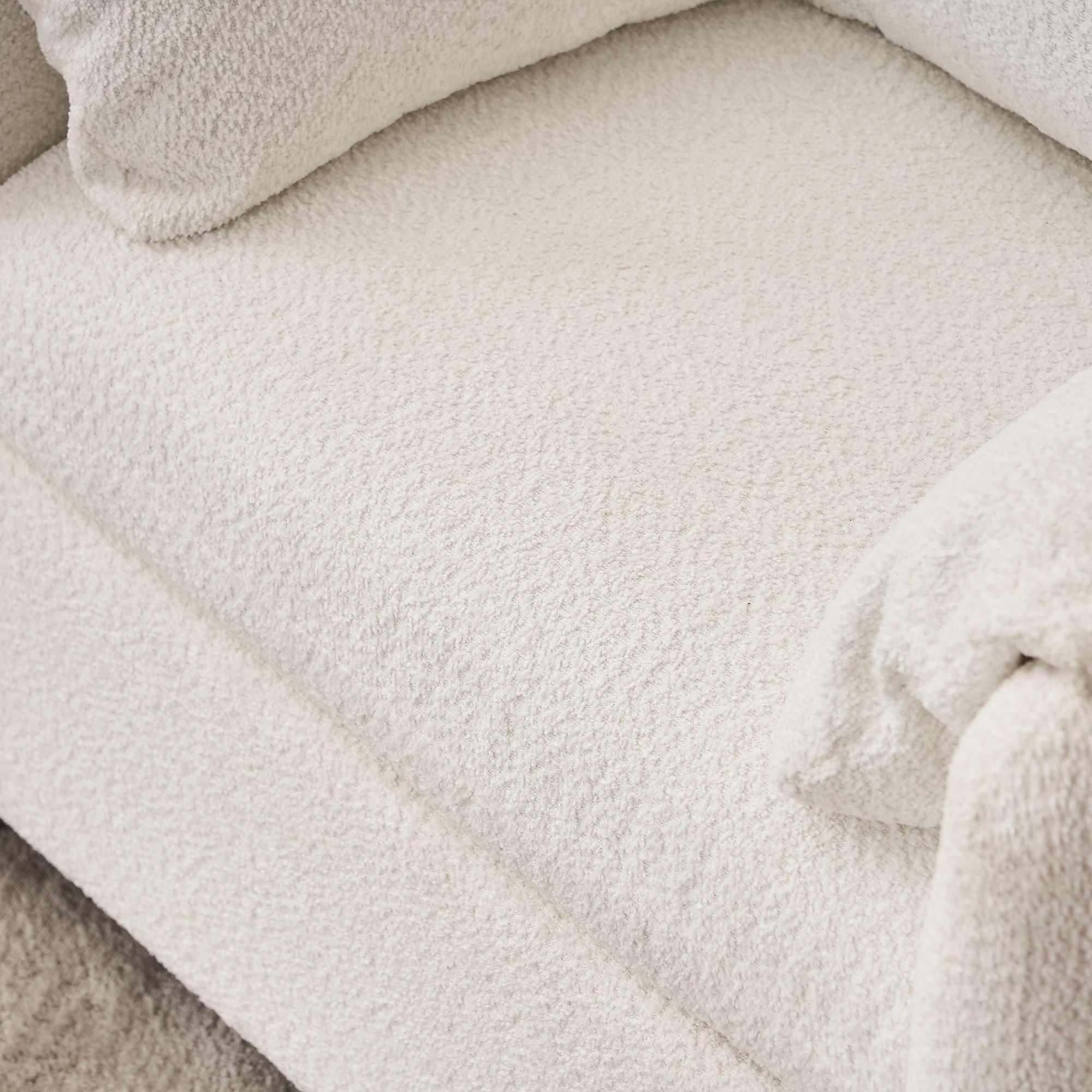 Fixed Modern Accent Chair Single Seater Plush Chenille Lounge Chair With High Resilience Cushion - Ivory White