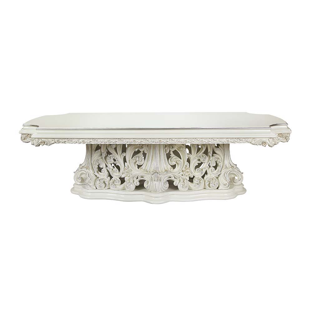 ACME Adara - Dining Table - Antique White Finish | Meri Furniture