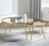 Kaelyn - 2 Piece Round Mirror Top Nesting Coffee Table