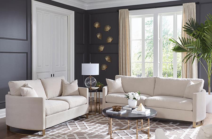 Coaster Fine Furniture Corliss - Upholstered Arched Arm Sofa Set | Meri Furniture