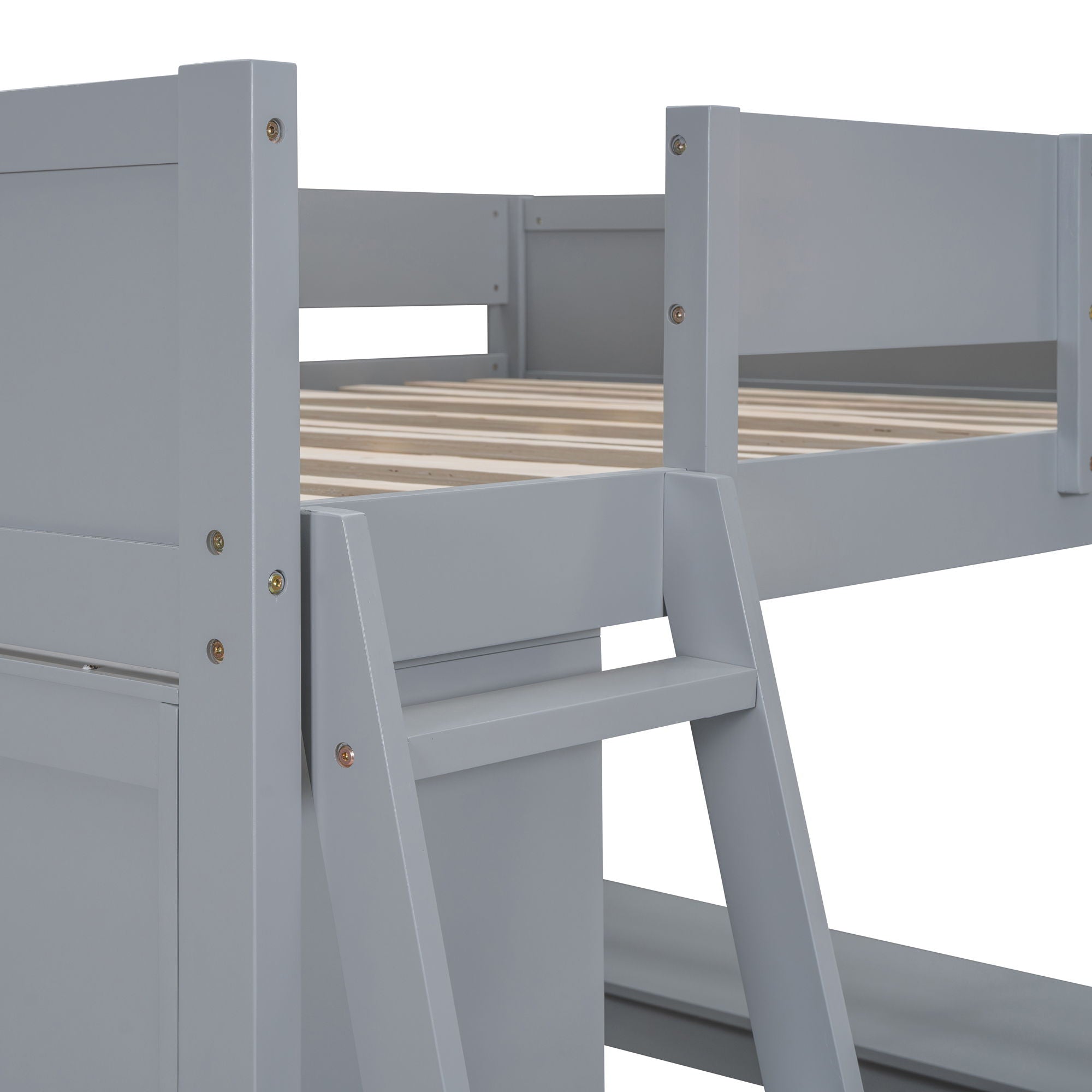 Modern Loft Bed With Desk And Shelves