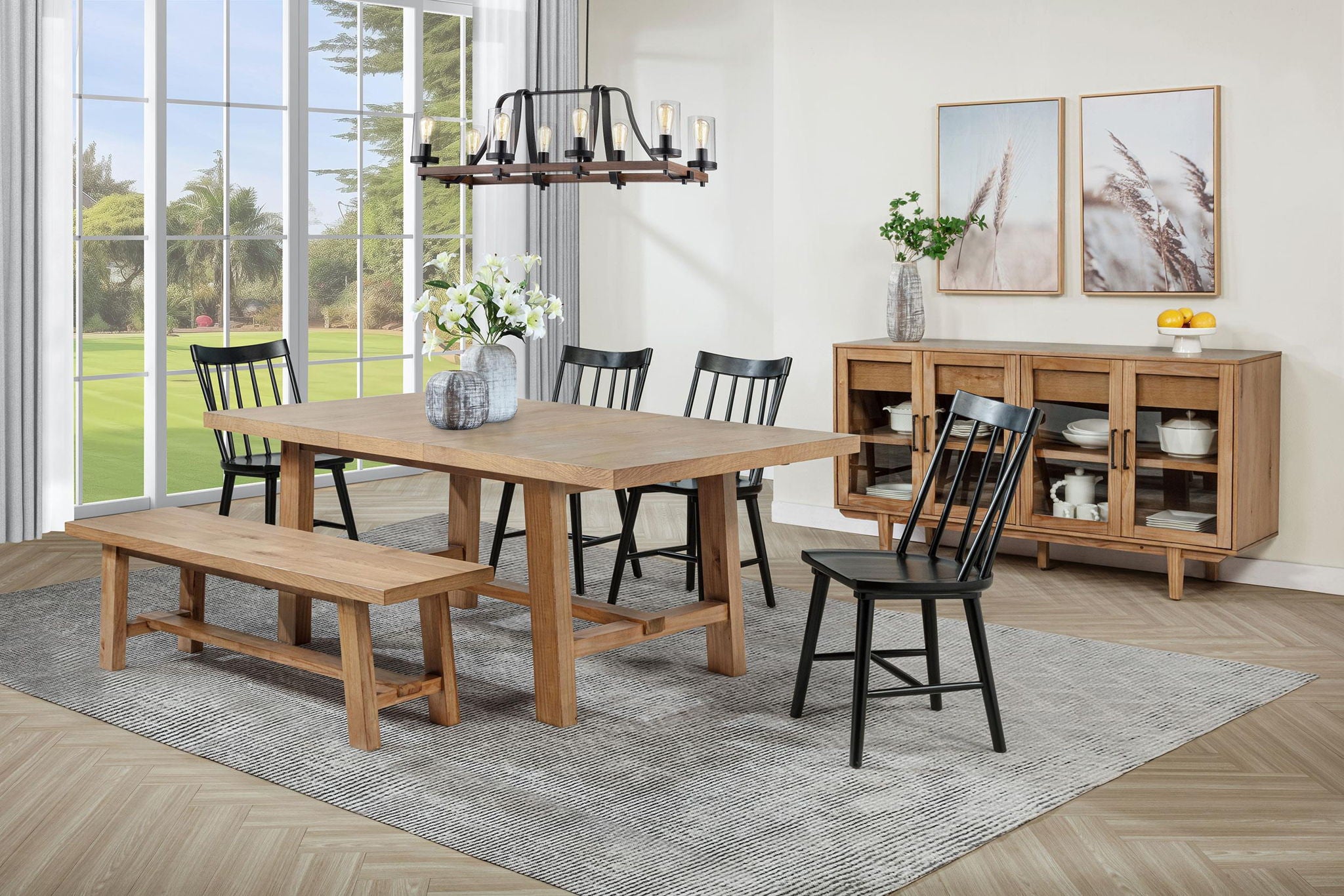 Middleton Solid Wood Dining Side Chair Black (Set of 2)