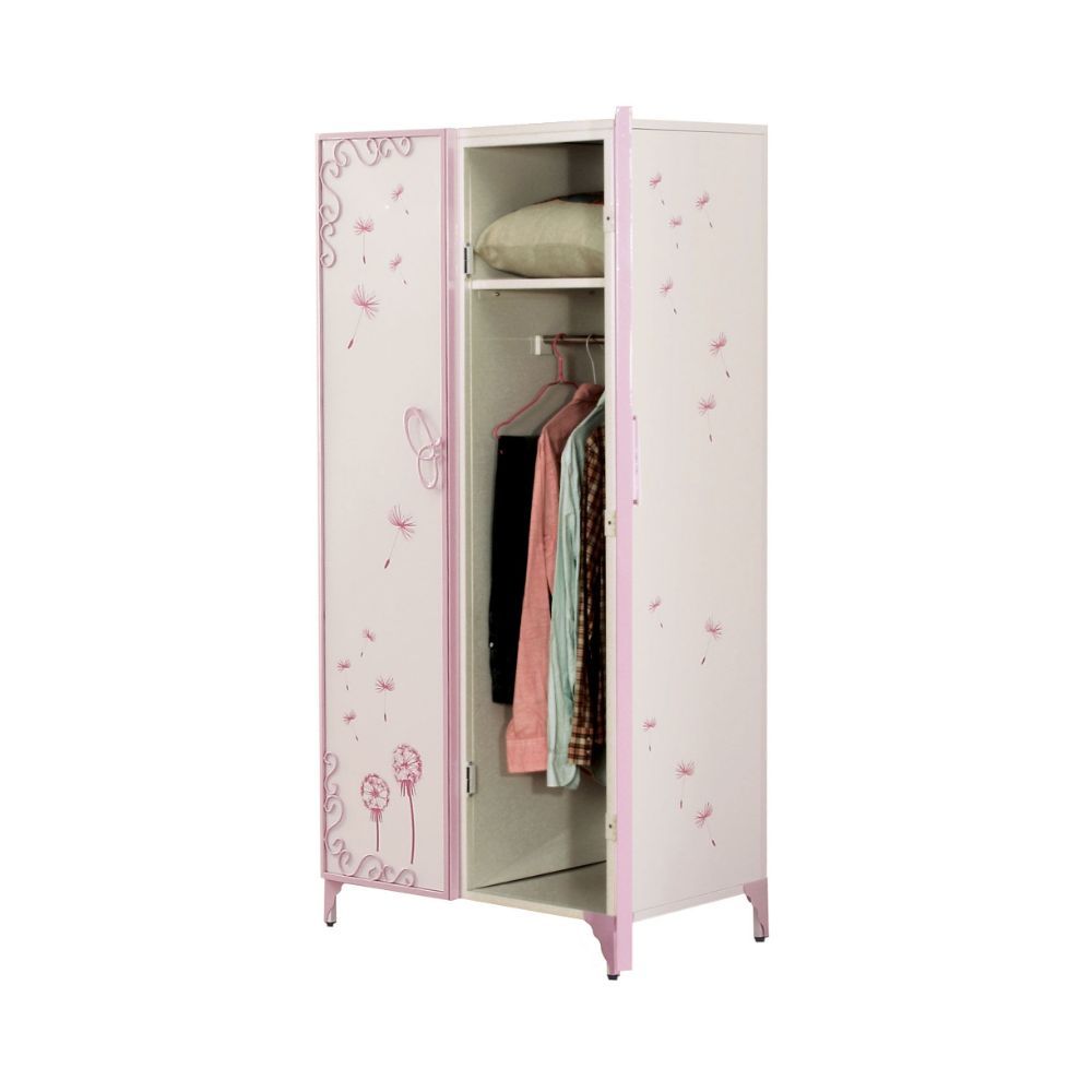 ACME Priya II - Wardrobe - White & Light Purple | Meri Furniture
