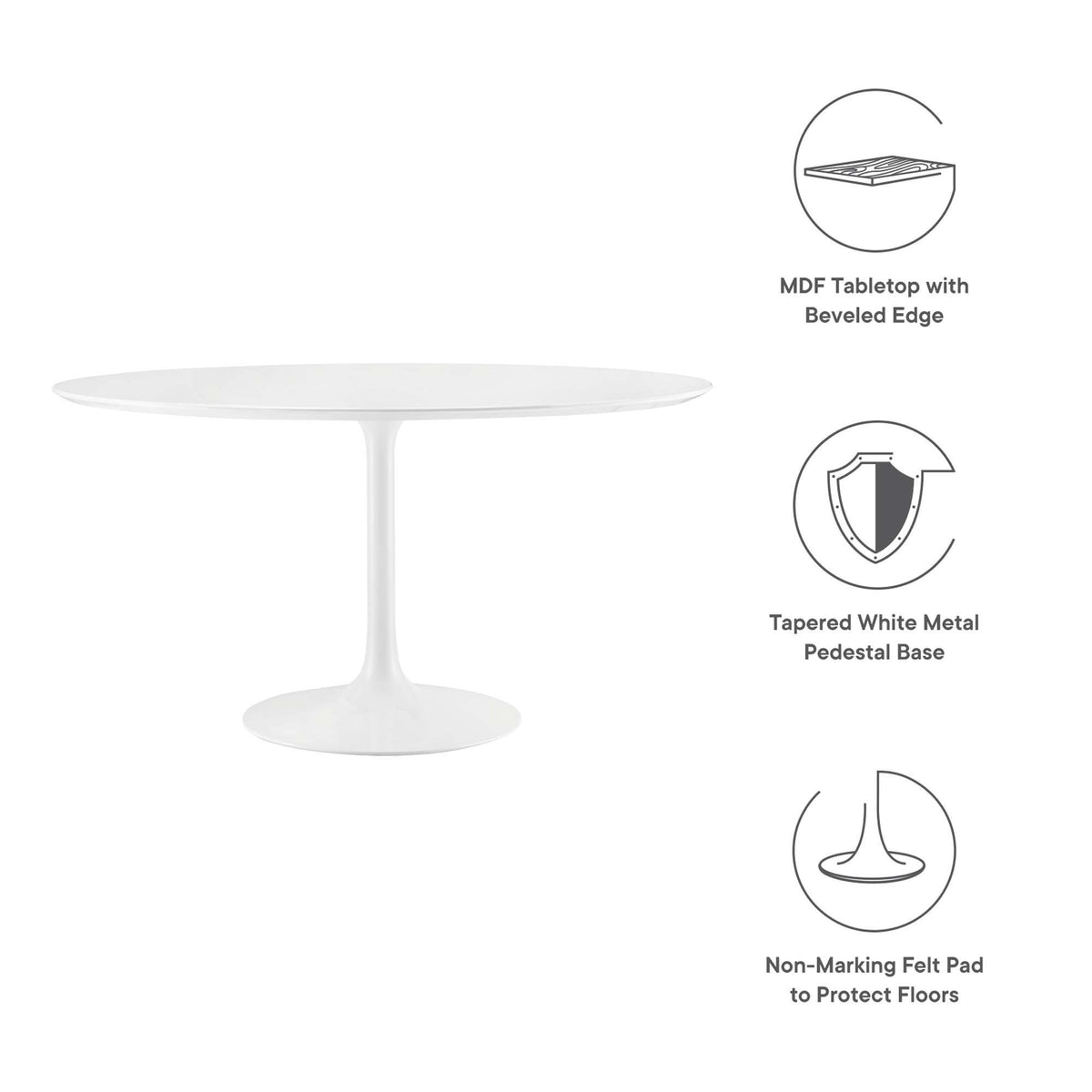 Lippa 54" Round Wood Dining Table by Modway
