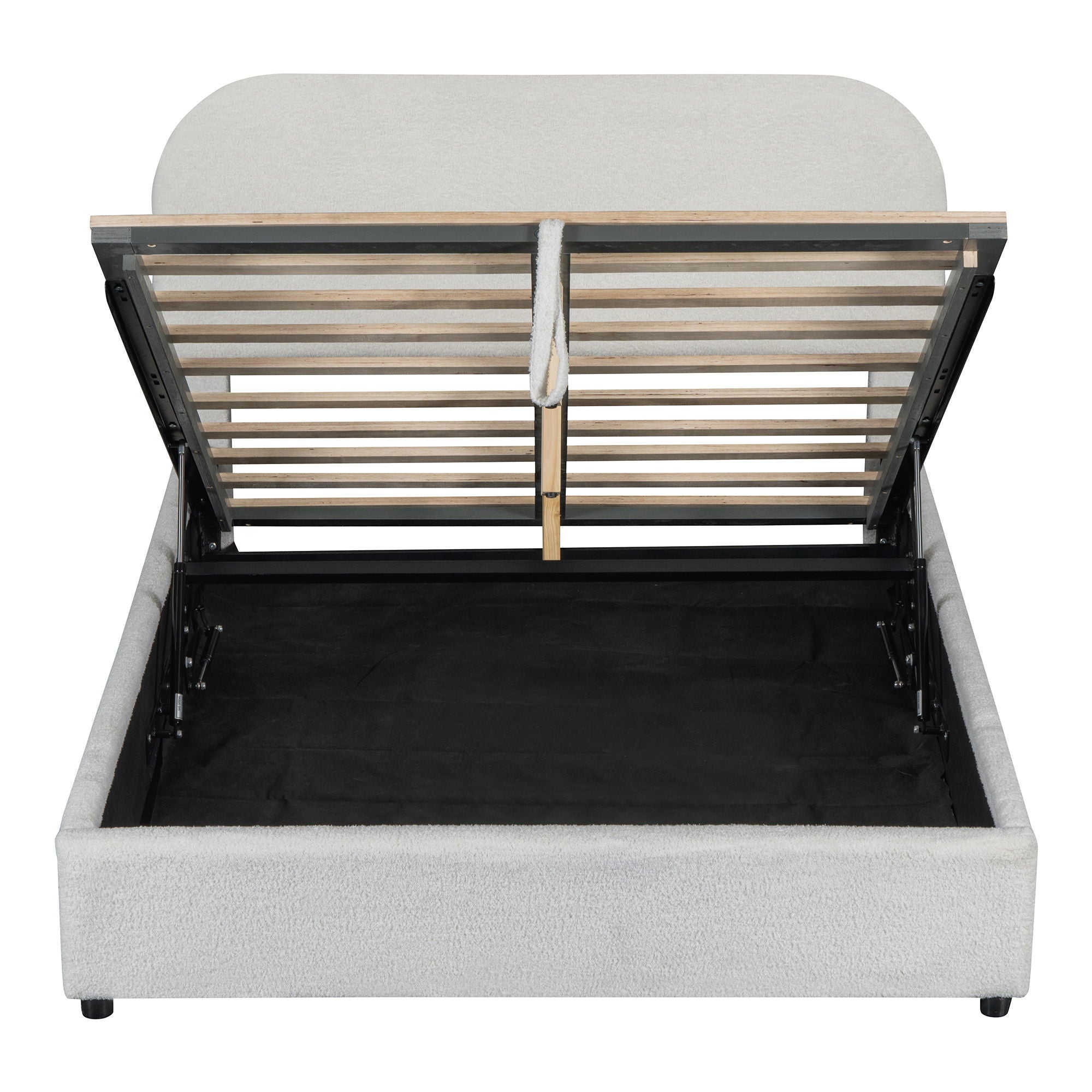 Upholstered Platform Bed With Hydraulic Storage System