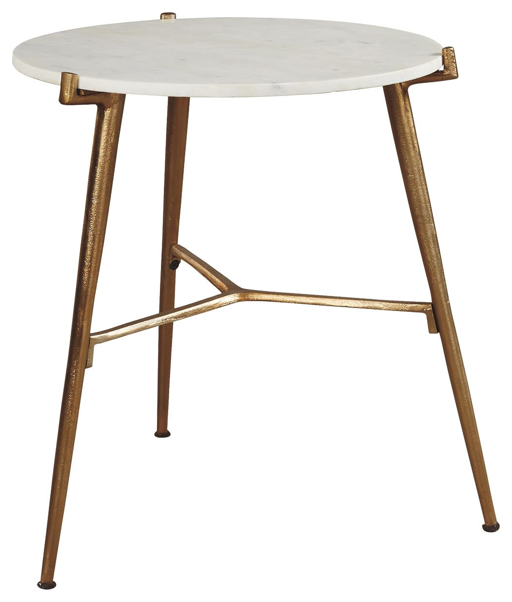 Ashley Furniture Chadton - White / Gold Finish - Accent Table | Meri Furniture