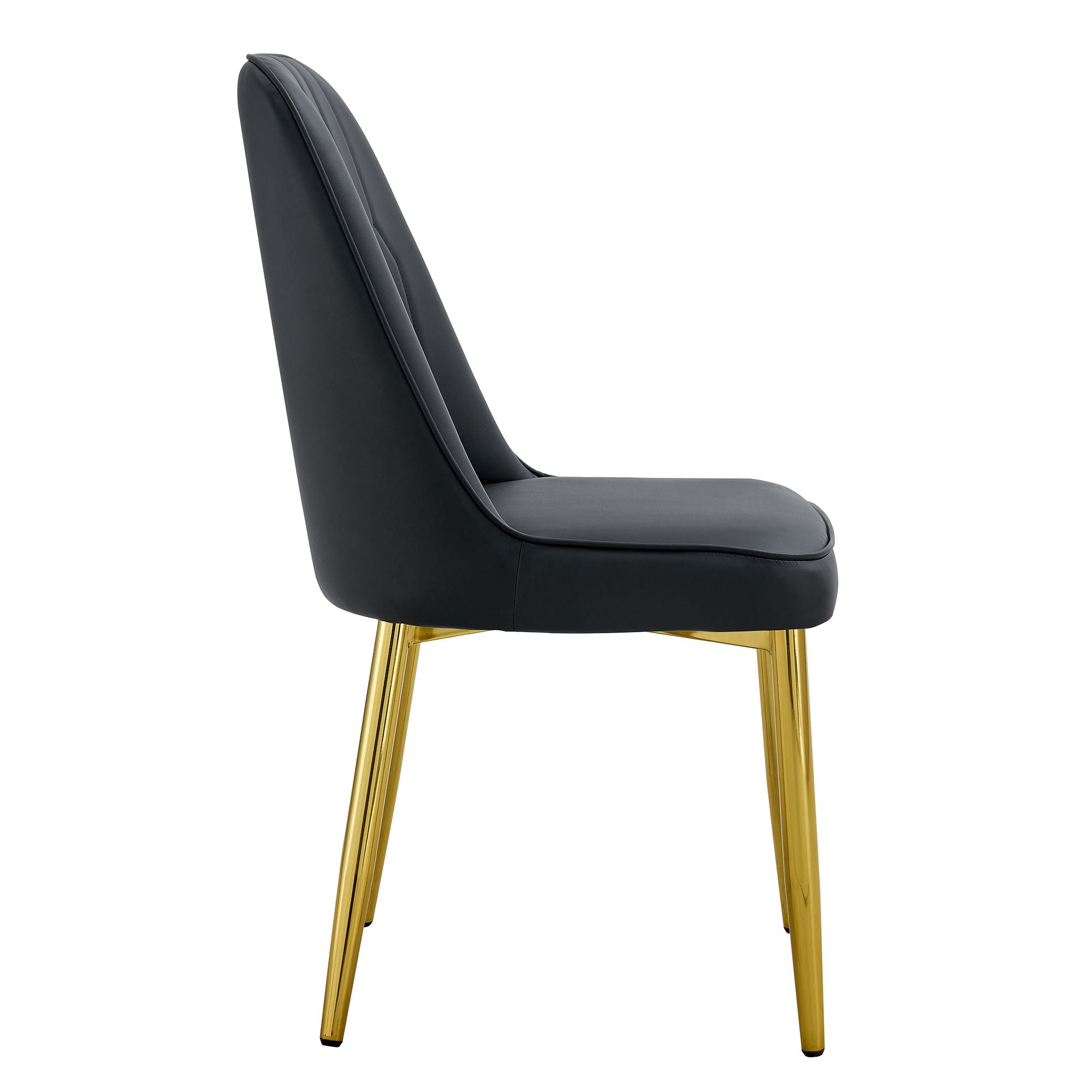 Modern Dining Chairs With Metal Legs And Simple Line Design On Backrest
