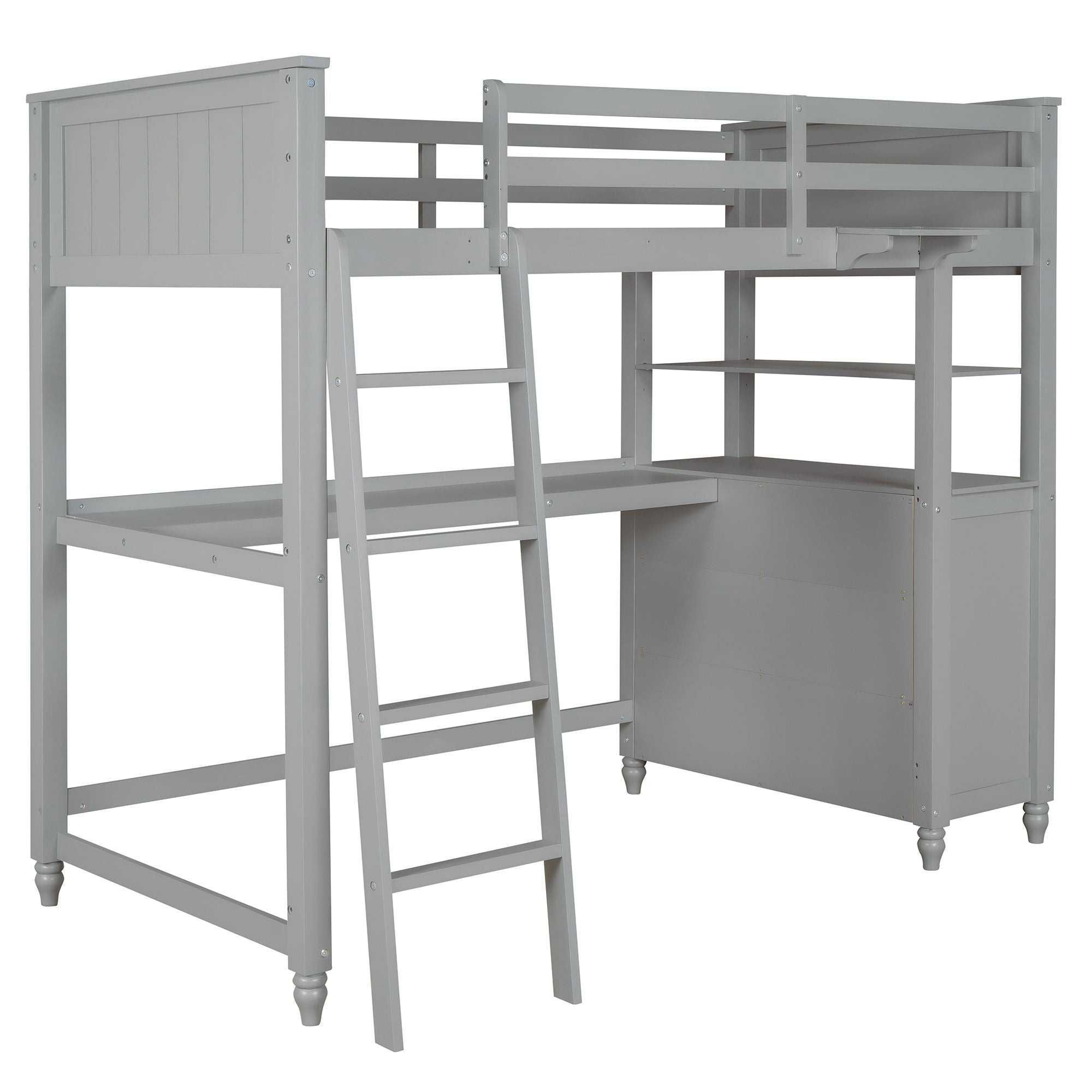 Loft Bed With Drawers With Desk And Shelves