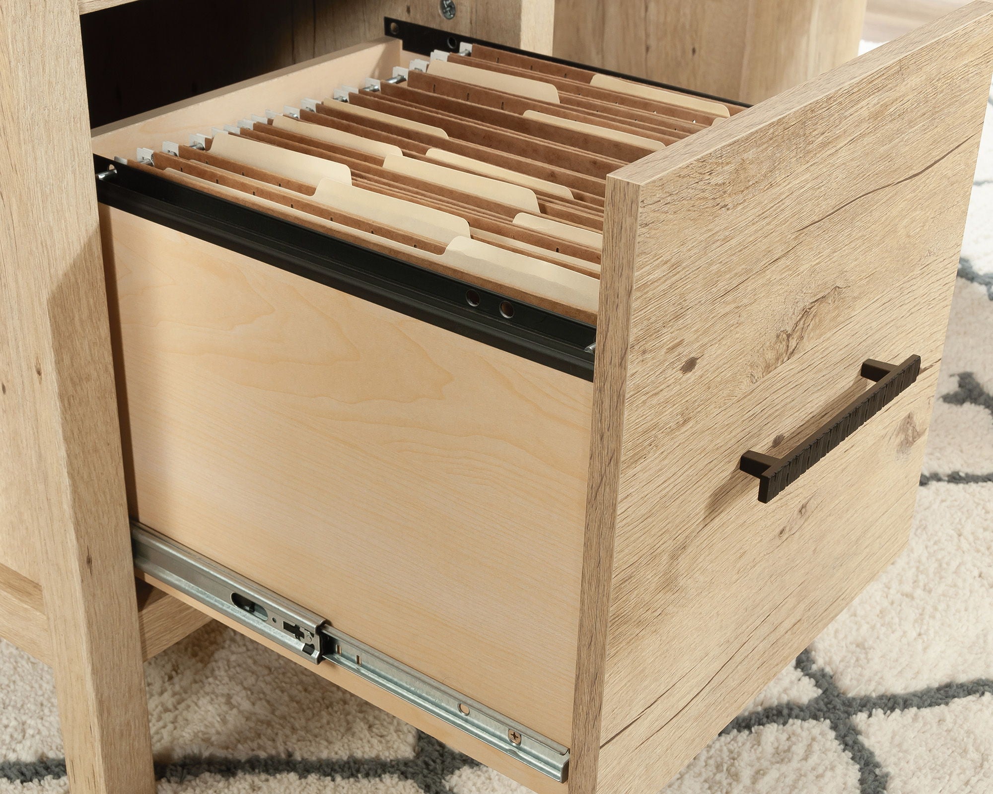 L-Shaped Home Office Desk in Prime Oak