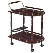 Coaster Fine Furniture Palmer - 2-Tier Rectangular Wood Bar Cart - Merlot | Meri Furniture