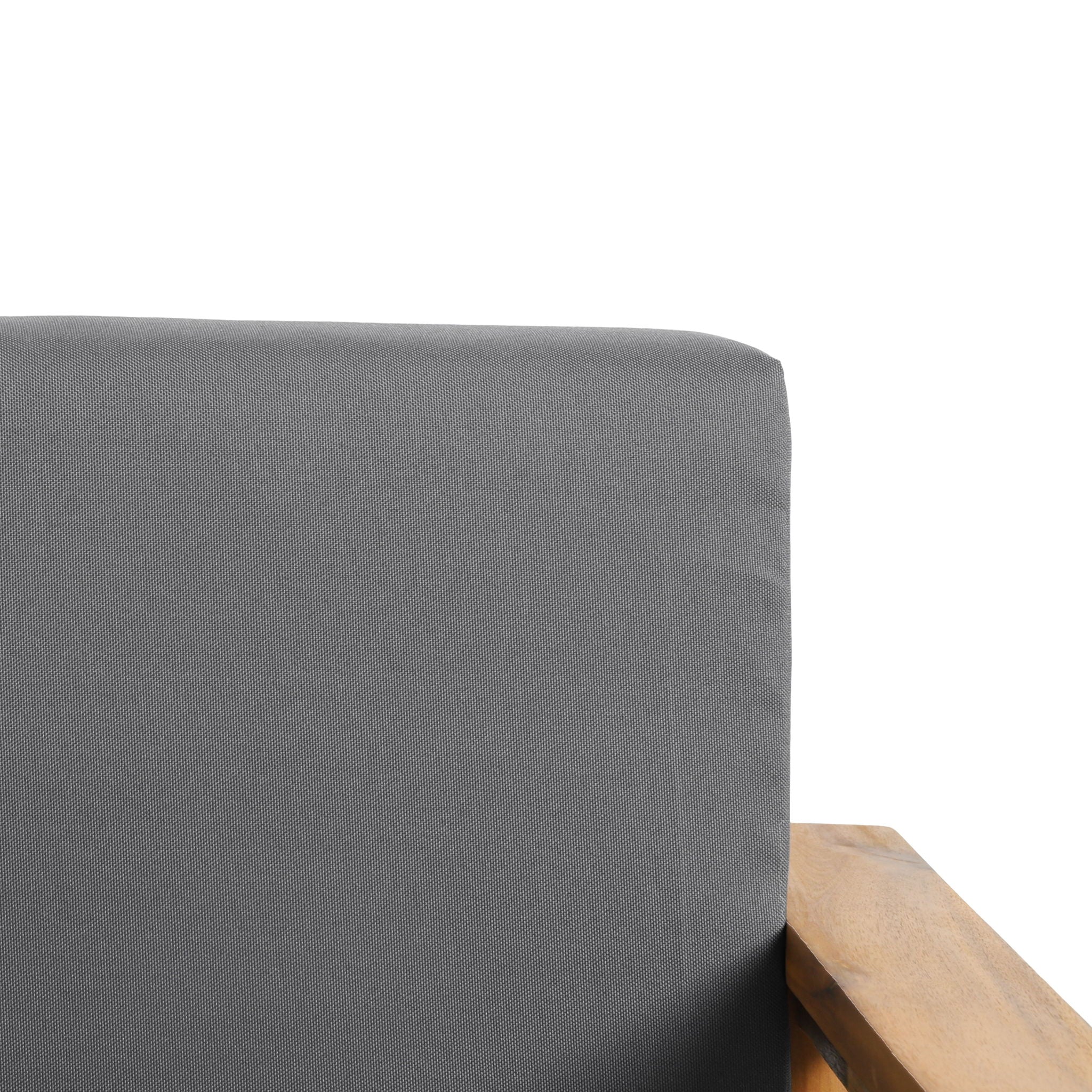 Outdoor Club Chair, Patio Chair With Teak Acacia Wood Frame - Dark Gray