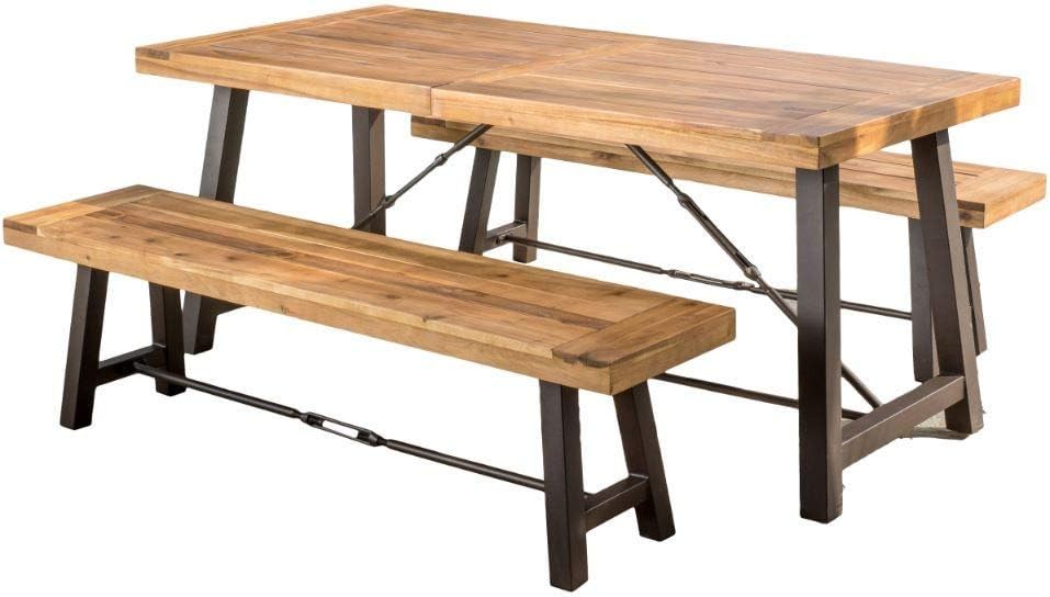 Catriona - 3 Piece Wood Outdoor Dining Set - Teak