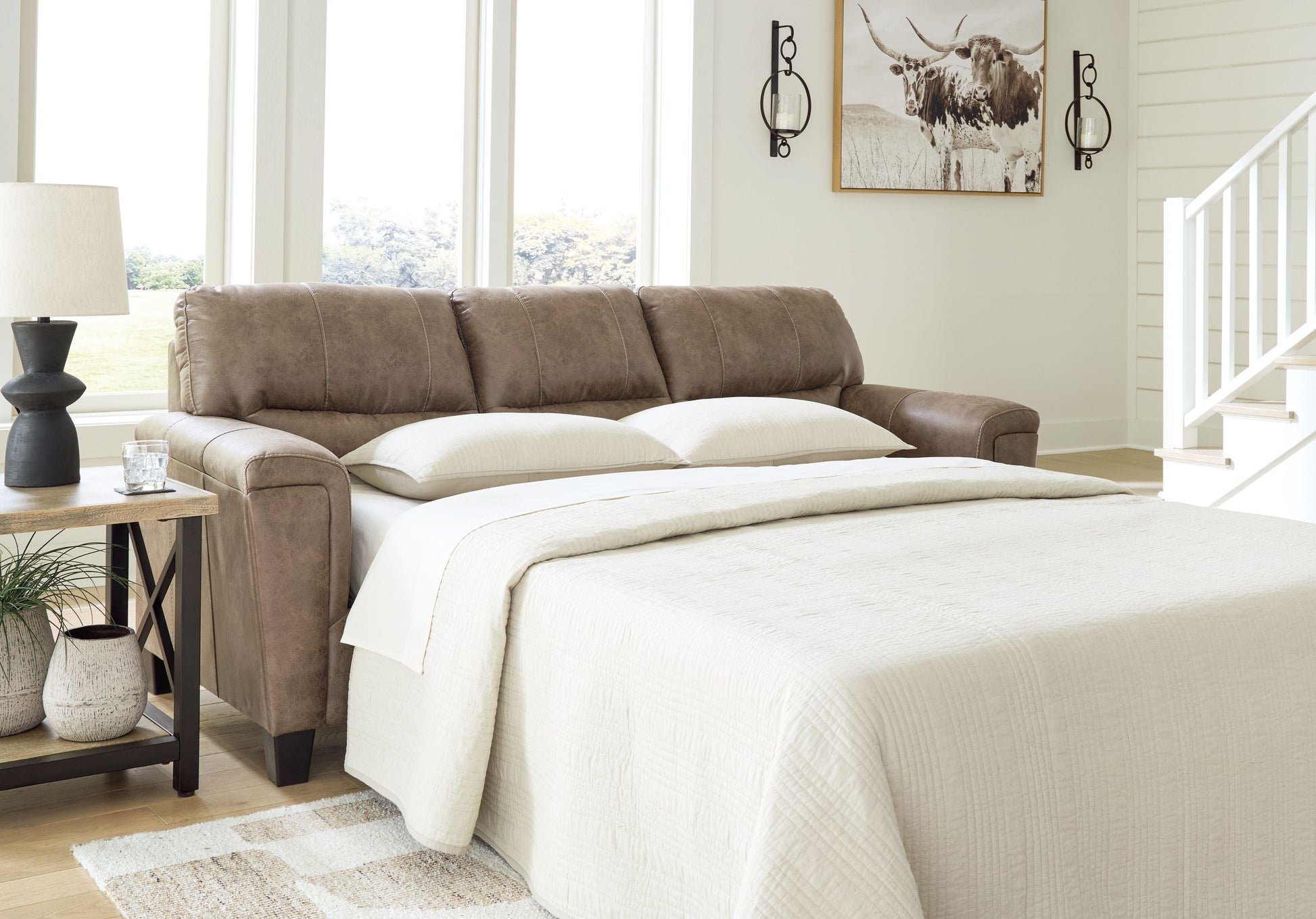 Signature Design by Ashley® Navi - Fossil - Queen Sofa Sleeper | Meri Furniture