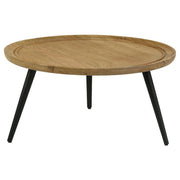 Coaster Fine Furniture Zoe - Round Mango Wood Coffee Table - Natural | Meri Furniture