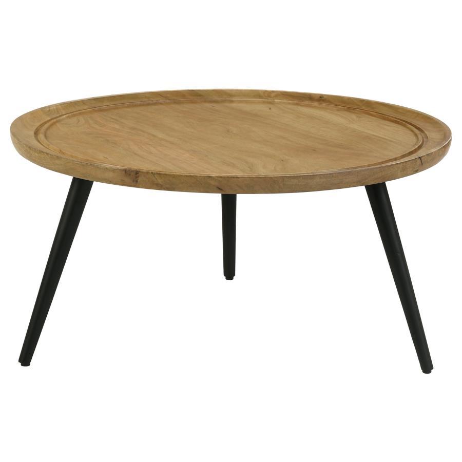 Coaster Fine Furniture Zoe - Round Mango Wood Coffee Table - Natural | Meri Furniture