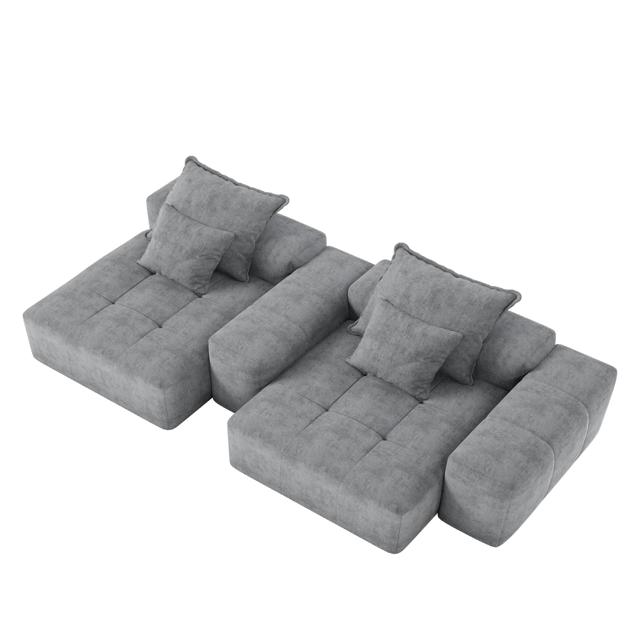 Modern Oversized, Modular Sectional Sofa With Pillows