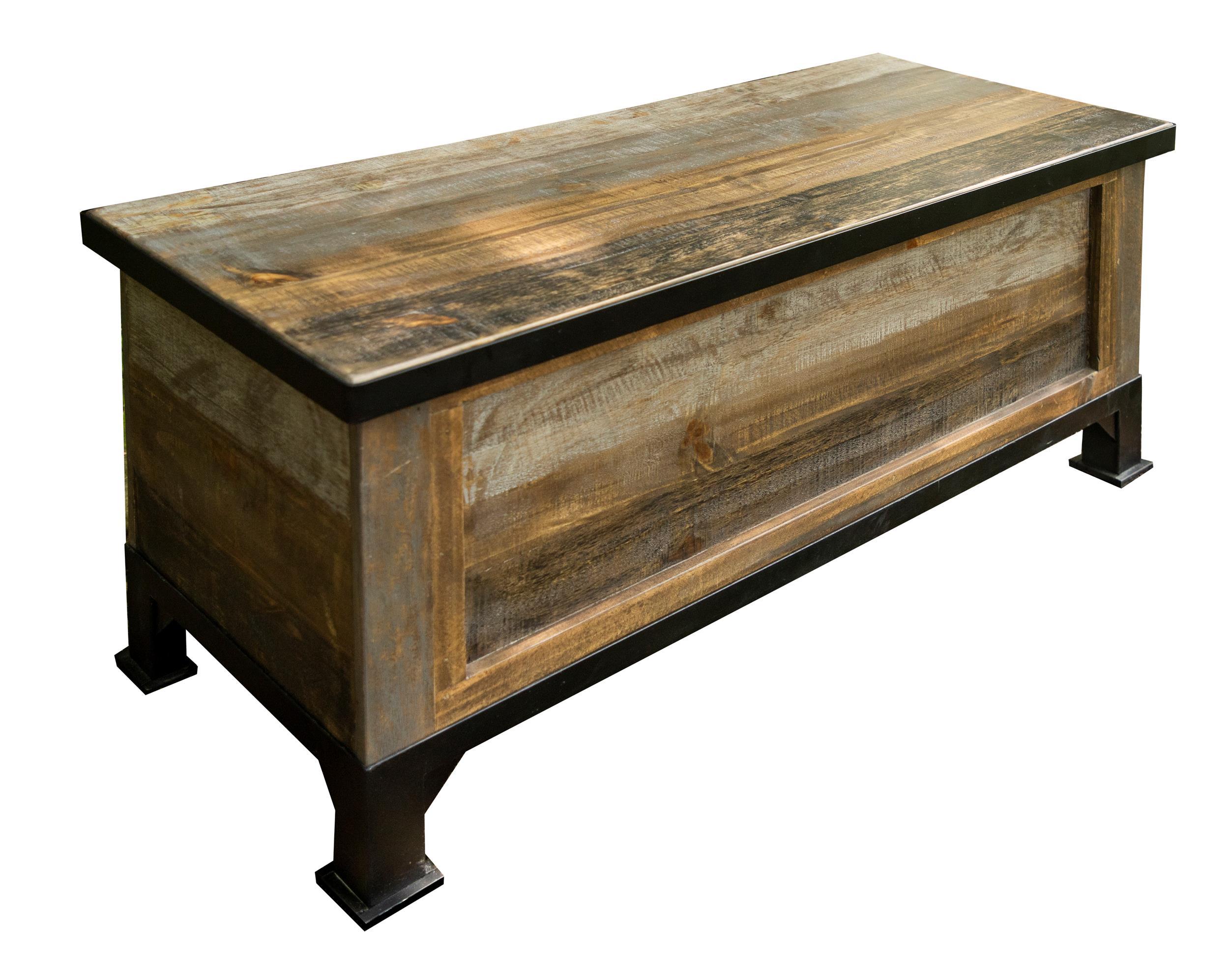 International Furniture Direct Antique Gray - Trunk - Gray / Brown | Meri Furniture