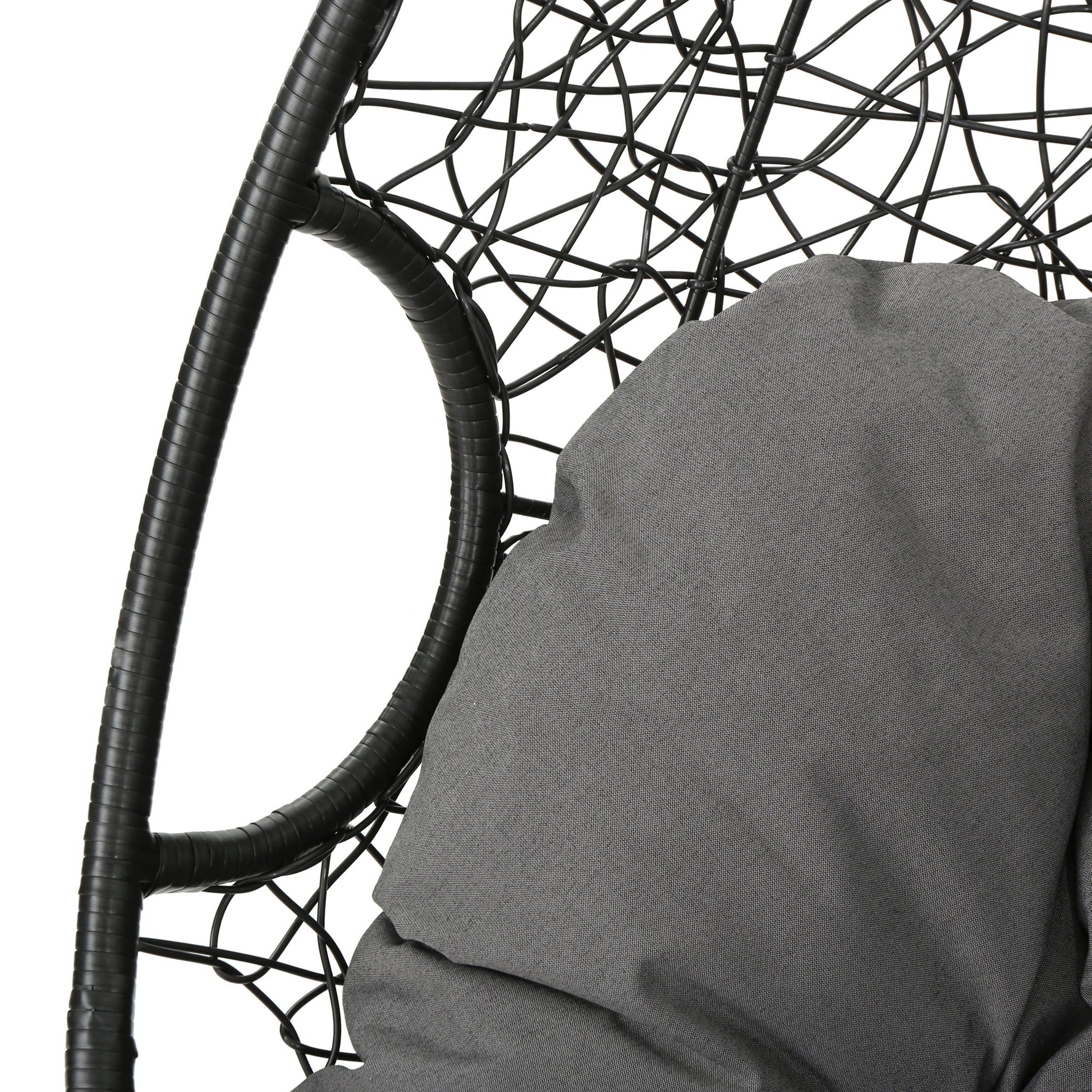 Kylie - Boho Style Hanging Basket Chair Rattan With Water Resistant Cushions