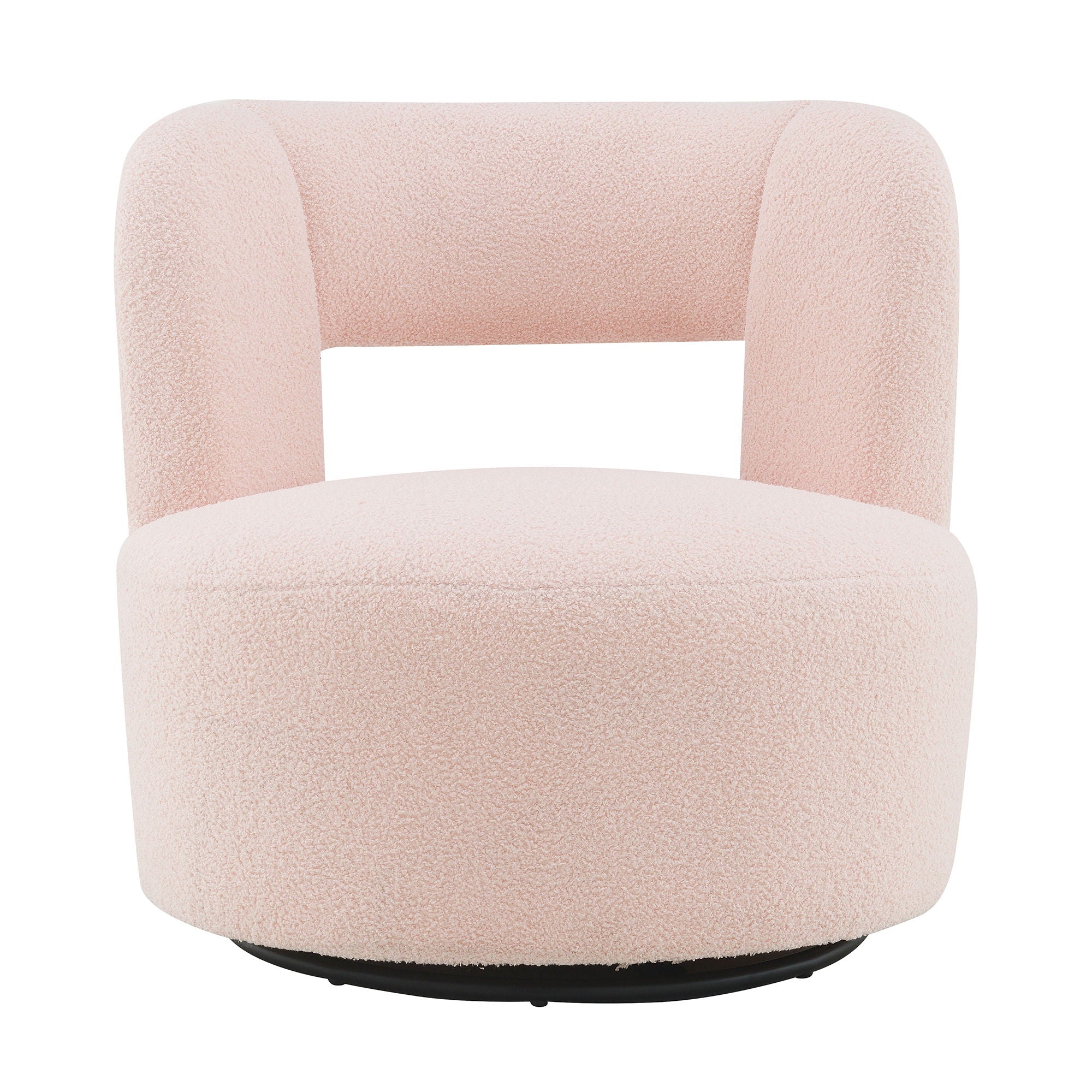 Swivel Comfy Round Barrel Chair With Soft Teddy Fabric For Living Room