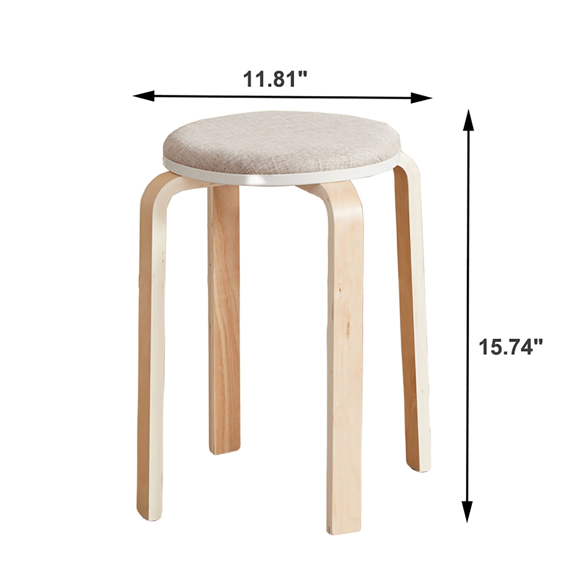 Stackable Round Backless Stools (Set of 4)