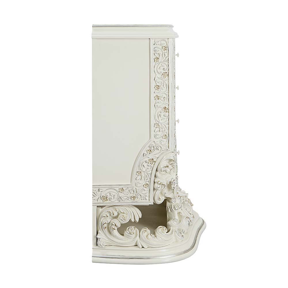 ACME Adara - Chest - Antique White Finish | Meri Furniture