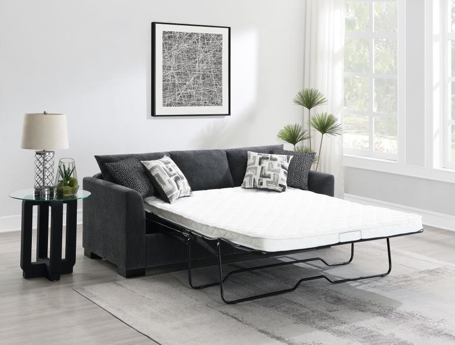 Coaster Fine Furniture Storey - Upholstered Sleeper Sectional Chaise Sofa | Meri Furniture