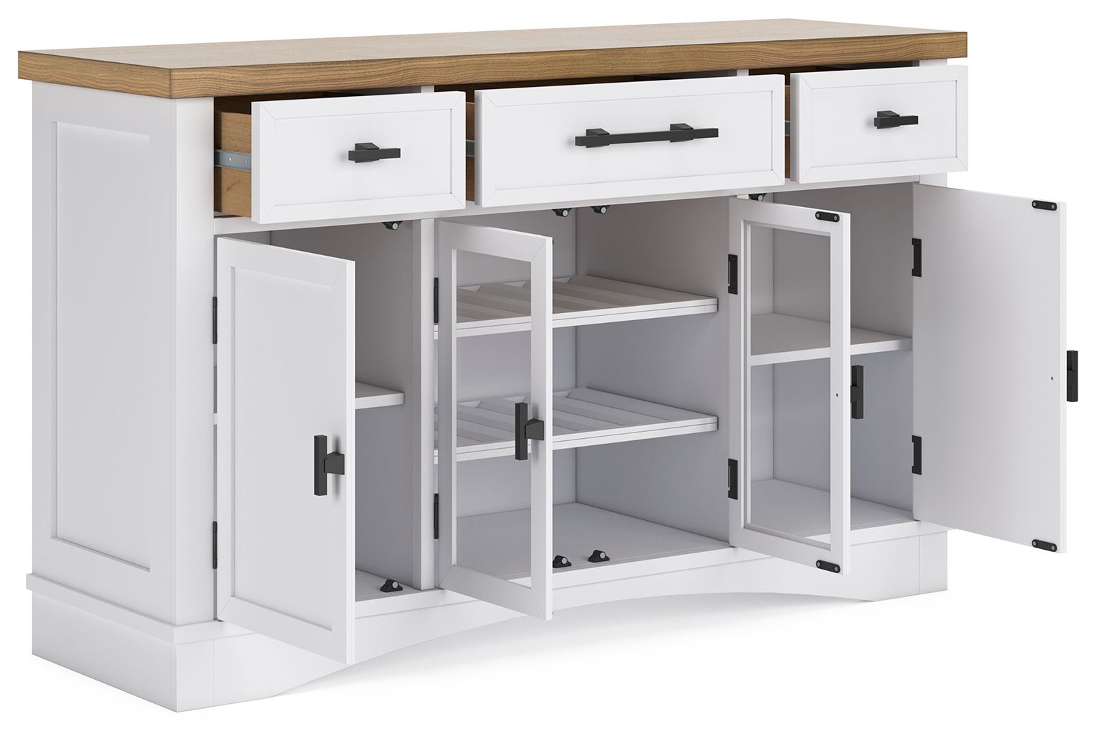 Signature Design by Ashley® Ashbryn - White / Natural - Dining Room Server | Meri Furniture