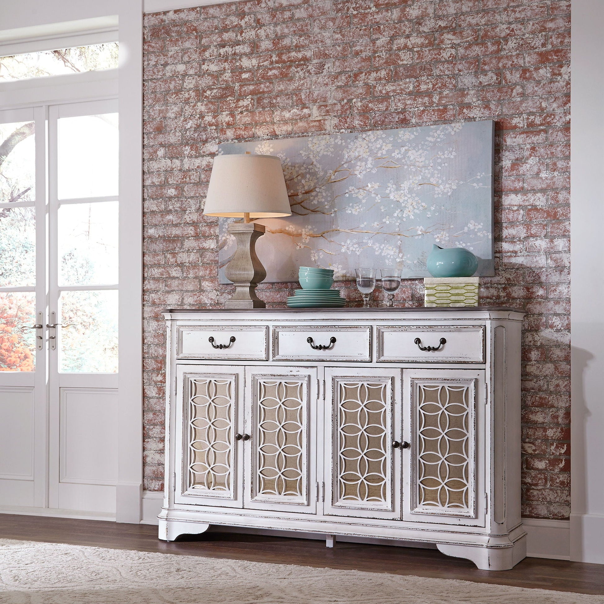 Liberty Furniture Magnolia Manor - Hall Buffet - White | Meri Furniture