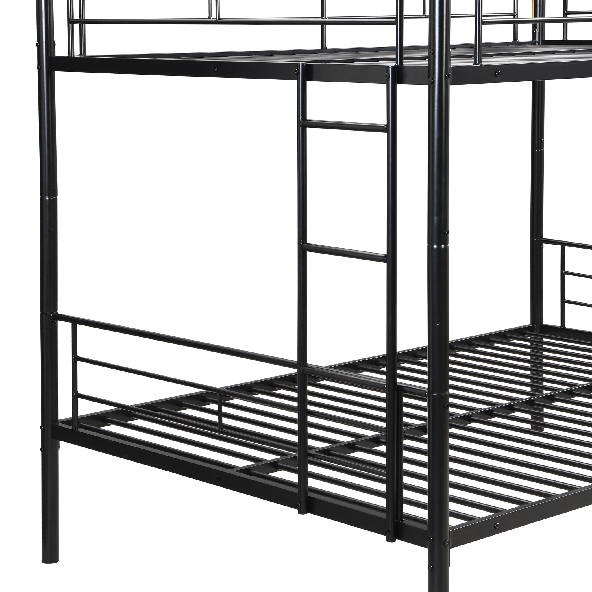 Modern Metal Bunk Bed, Full Over Full, No Box Spring Needed - Black