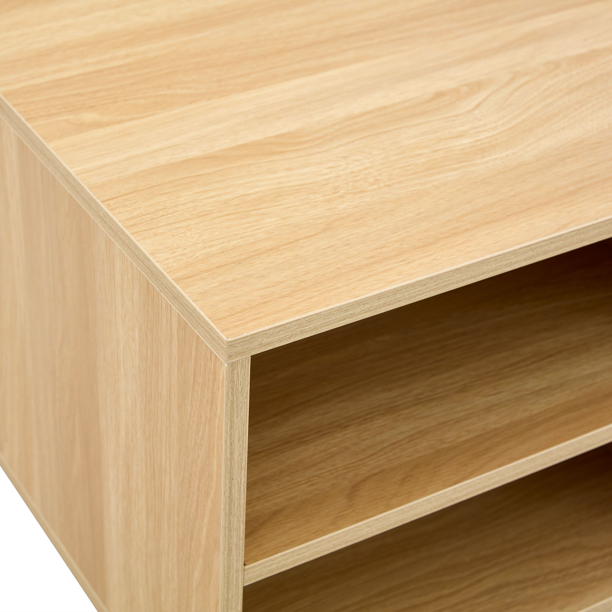 Spider- Web Textured Modern Coffee Table Geometric Art And Practical Design - Natural Wood