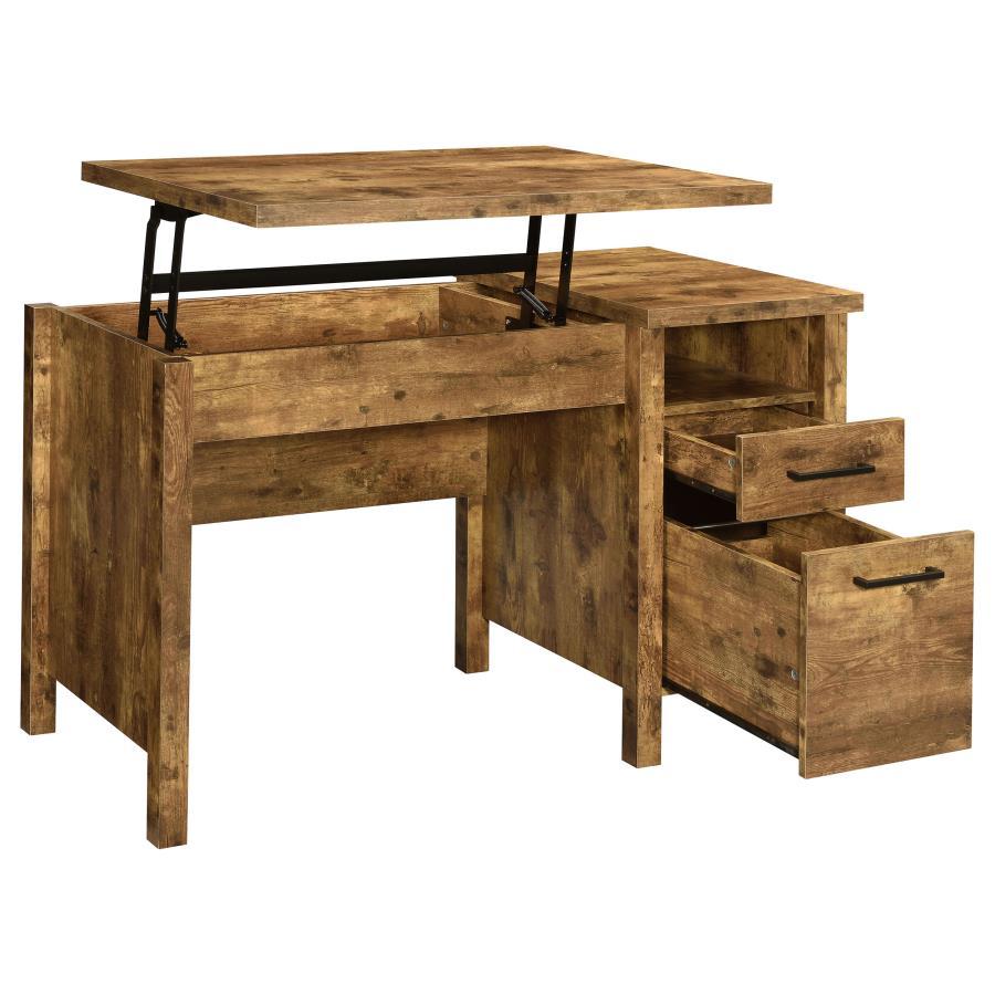 Coaster Fine Furniture Delwin - 2-Drawer Lift Top Computer Desk - Rustic Nutmeg | Meri Furniture