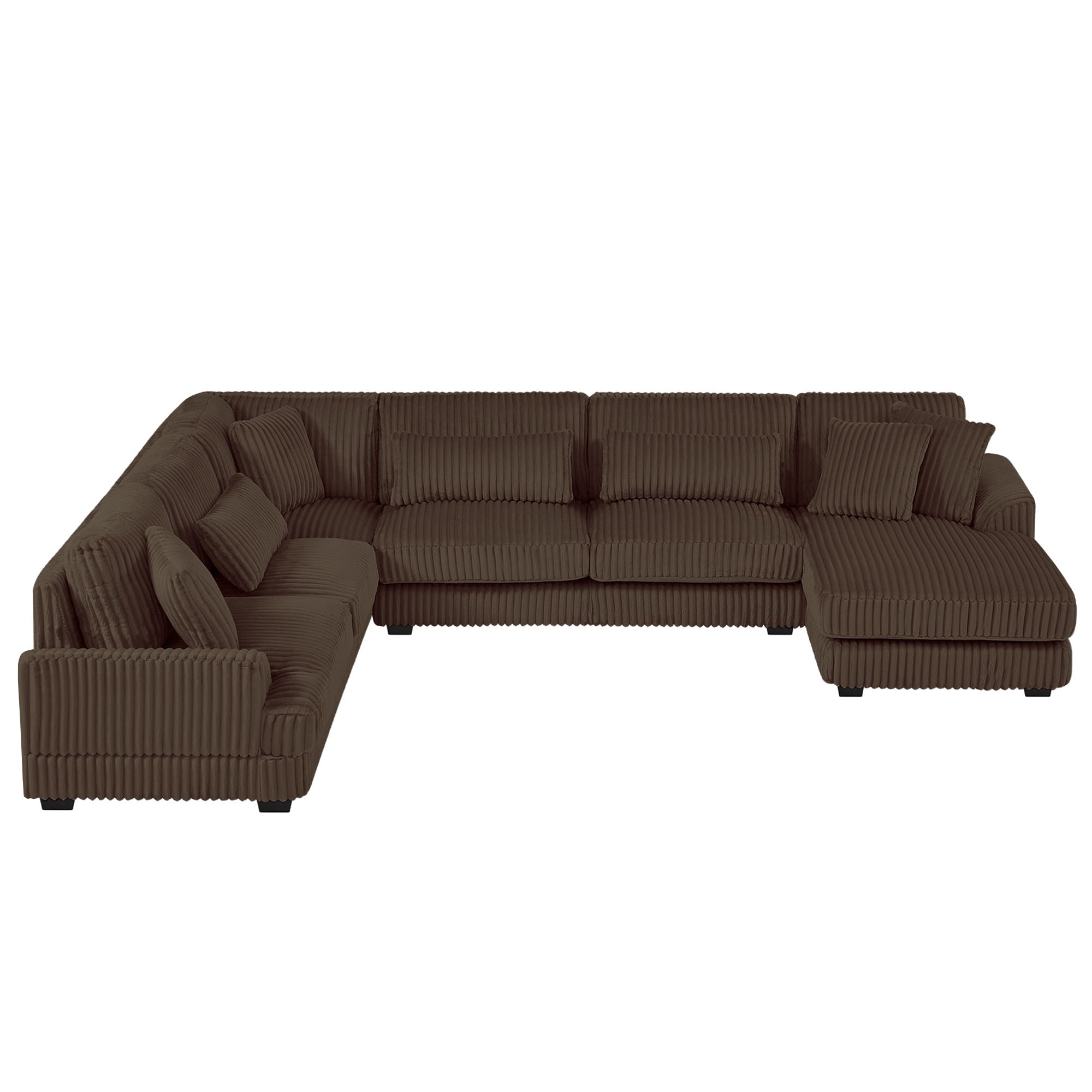 Oversized Sectional Sofa U - Shaped Sofa Couch Modern Sofa Upholstered In Soft Corduroy With A Chaise Lounge For Living Room
