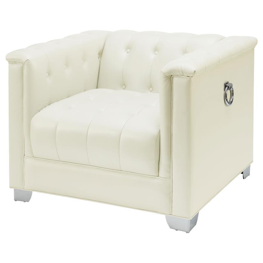 Coaster Fine Furniture Chaviano - Upholstered Track Arm Accent Chair - Pearl White | Meri Furniture