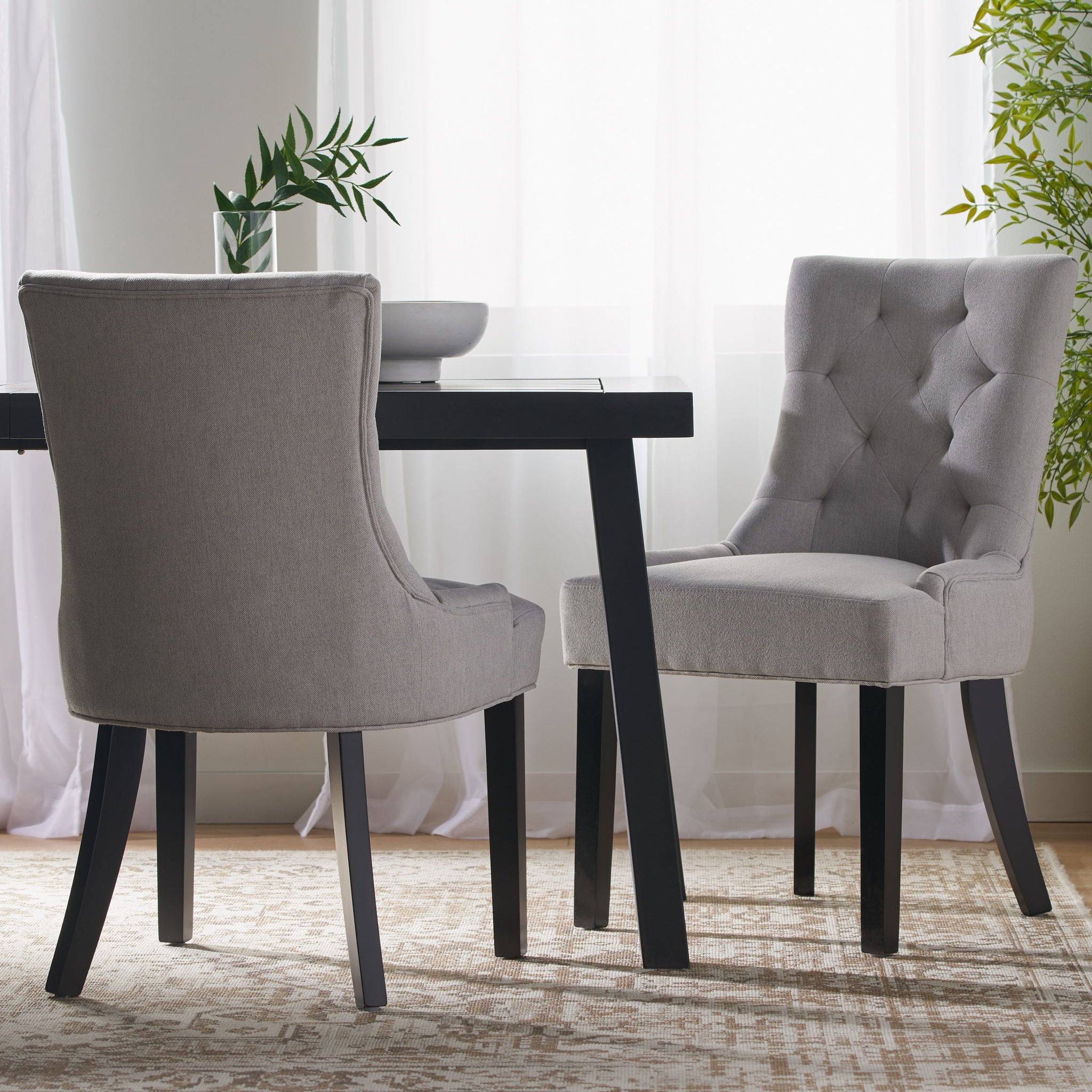 Contemporary Cheney Dining Chair Set With Tufted Design