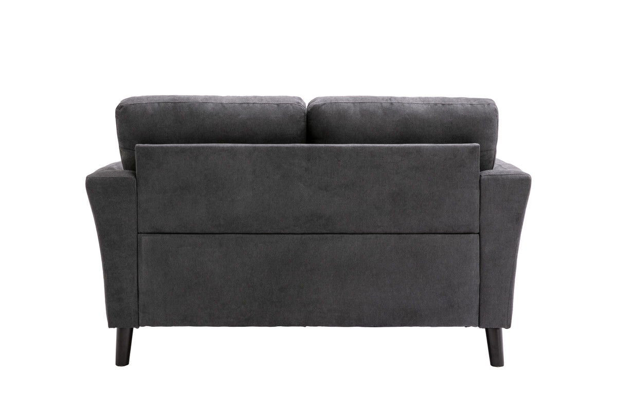 Damian 57"W Gray Woven Fabric Loveseat