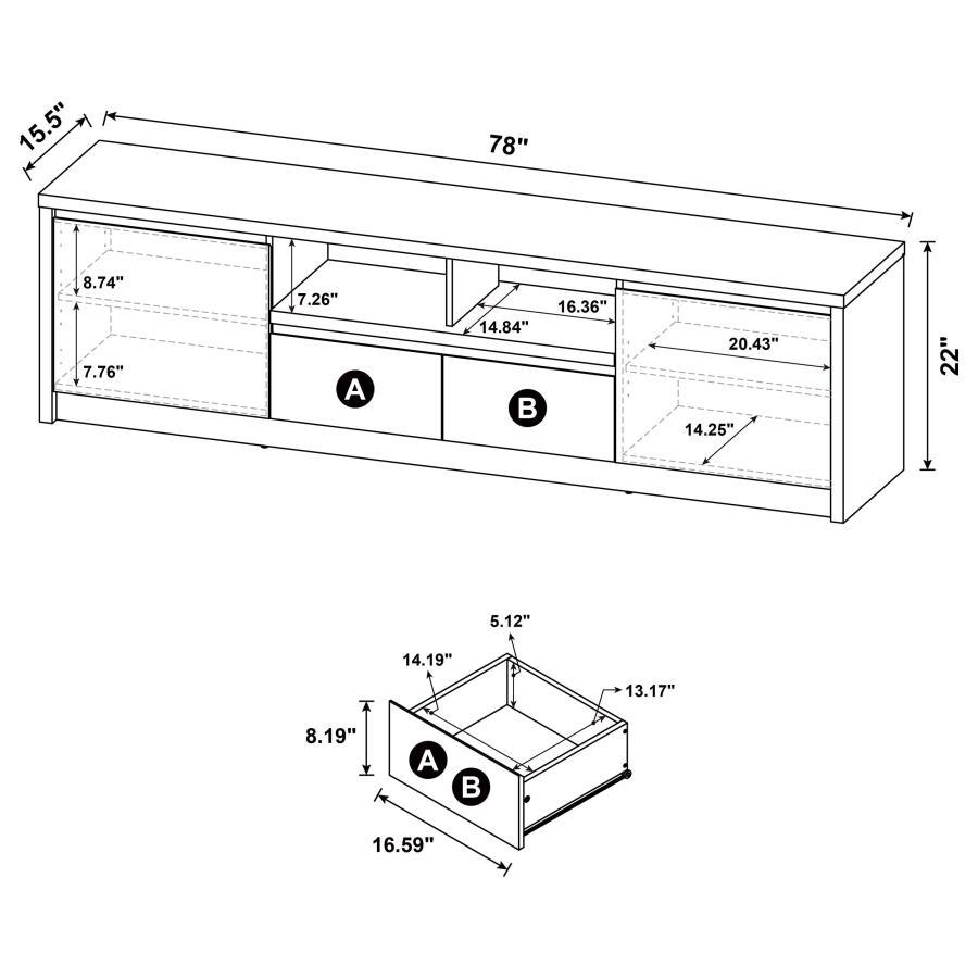 Winfield - 2-Door TV Stand Media Console