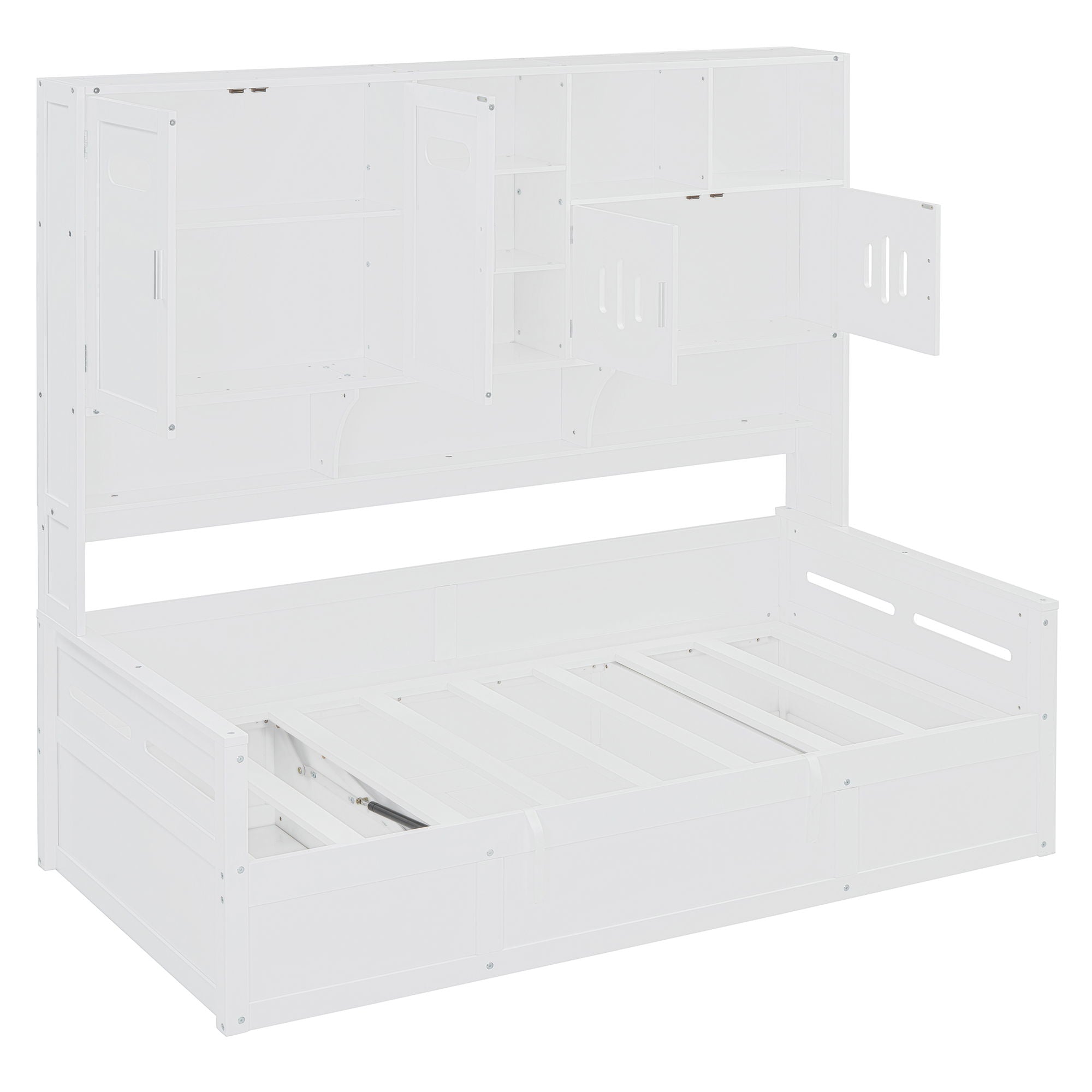 Daybed With All-In-One Cabinet And Shelf