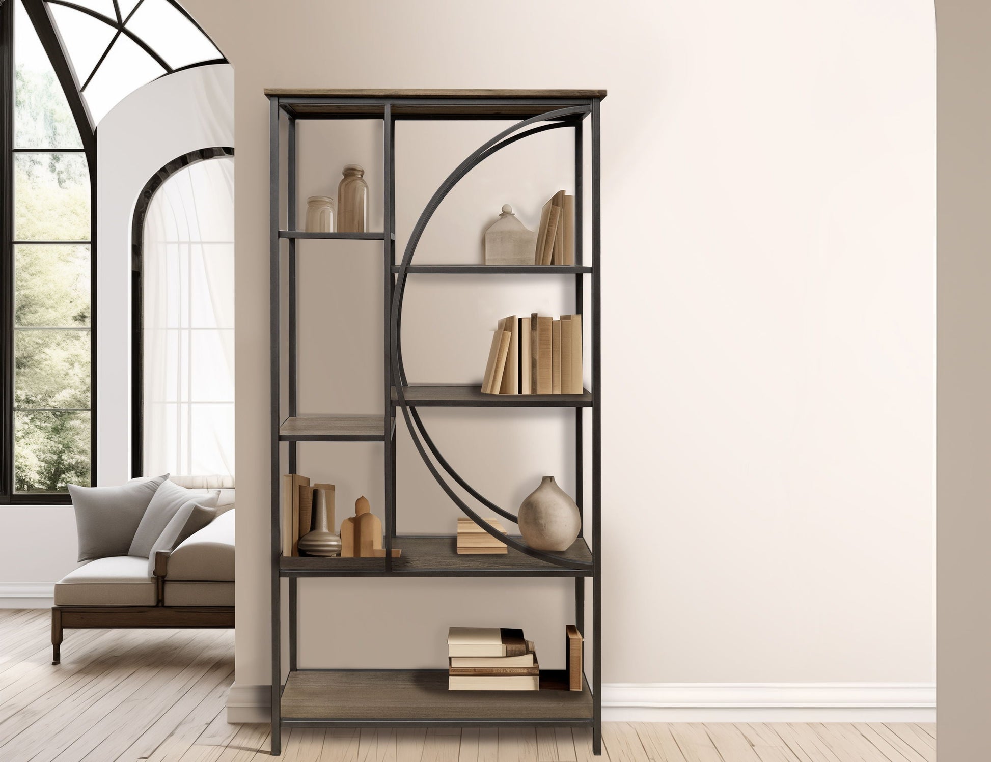 International Furniture Direct Zandria - Bookcase - Peanut | Meri Furniture