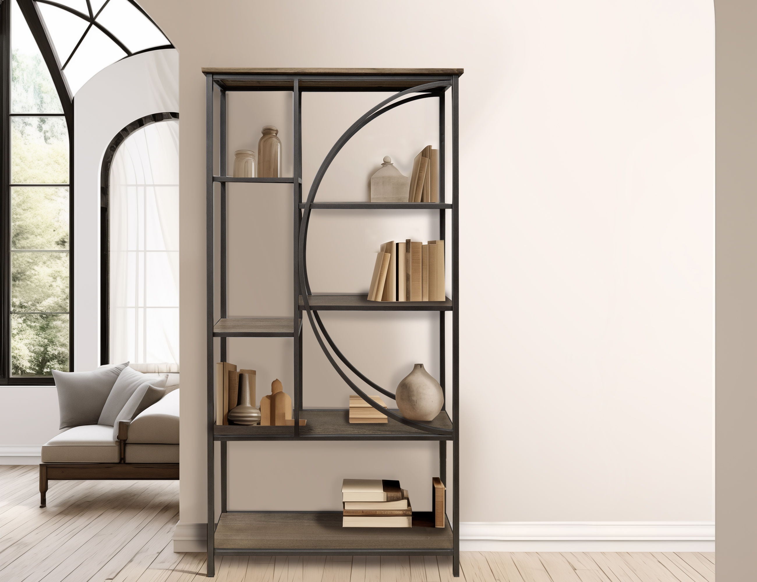 International Furniture Direct Zandria - Bookcase - Peanut | Meri Furniture