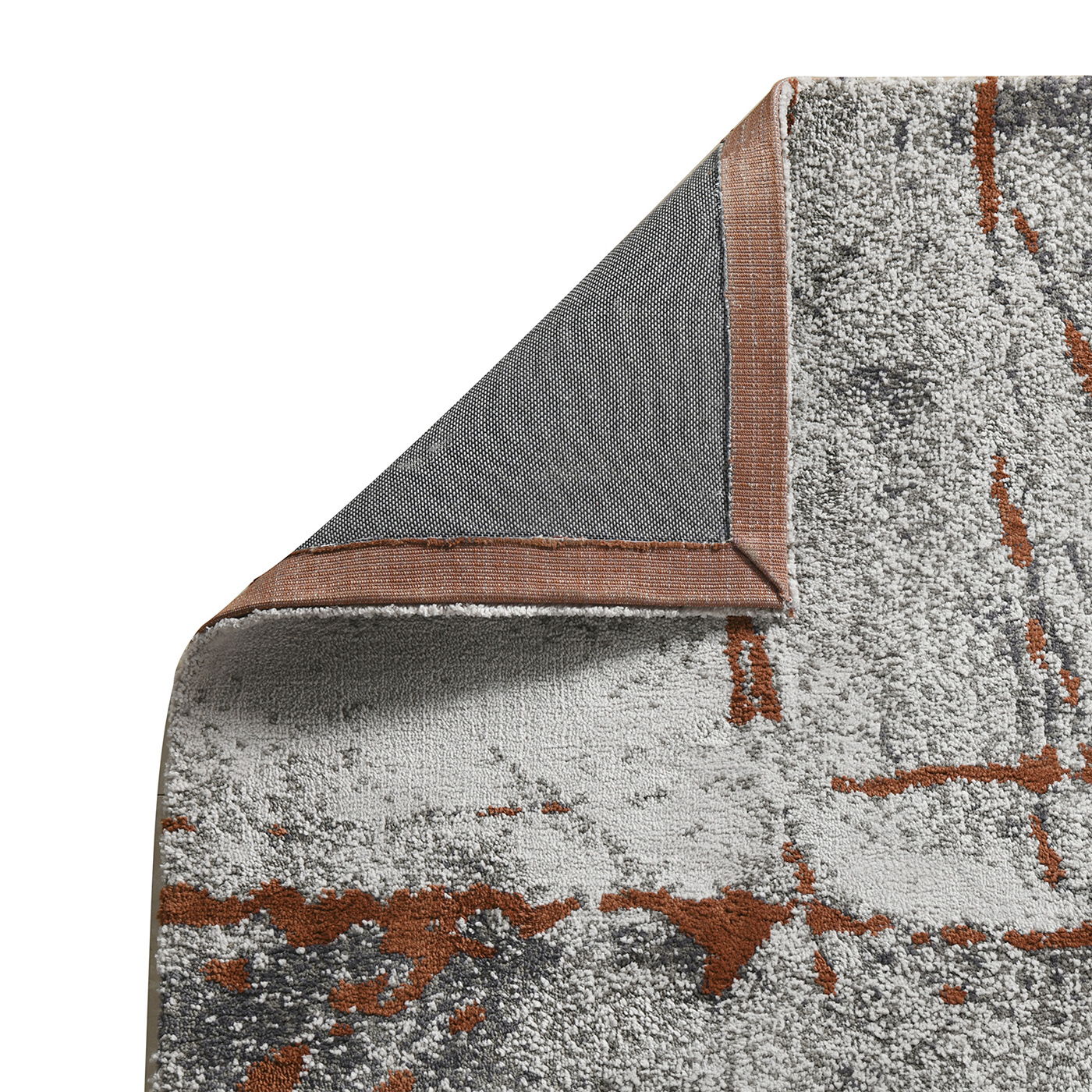 Quarry - 5' X 6.5' Abstract Area Rug - Gray / Orange