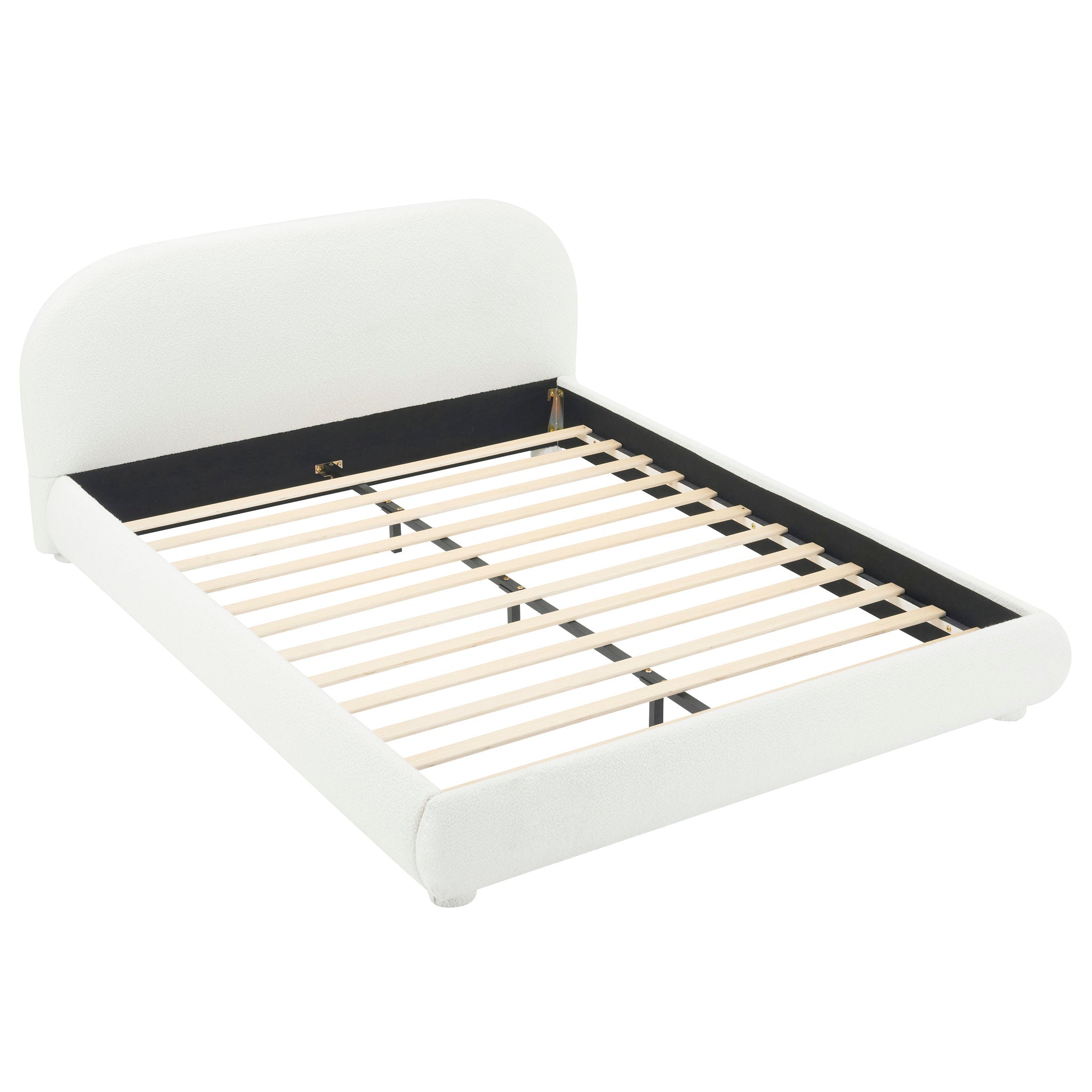 Upholstered Simple Modern Bedroom Bed With Curved Headboard