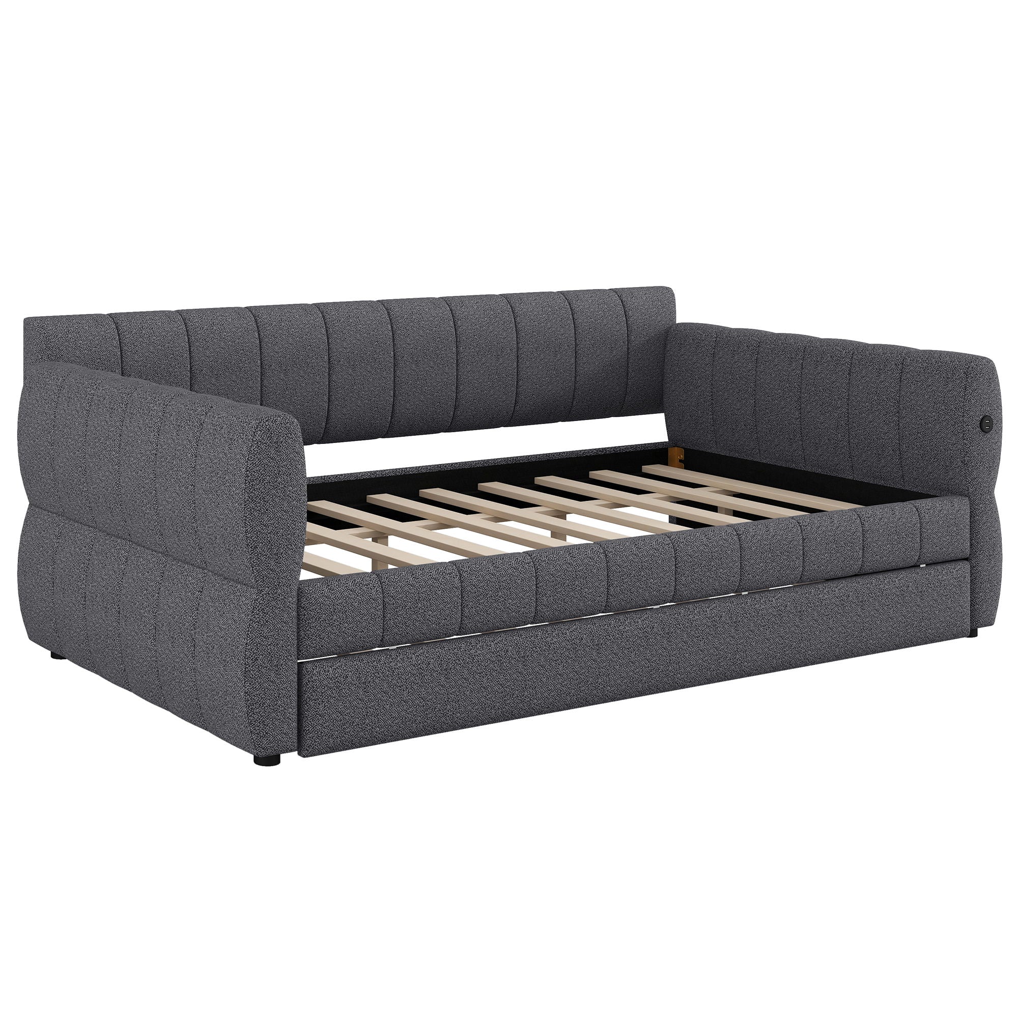 Upholstered Platform Bed With USB Charging