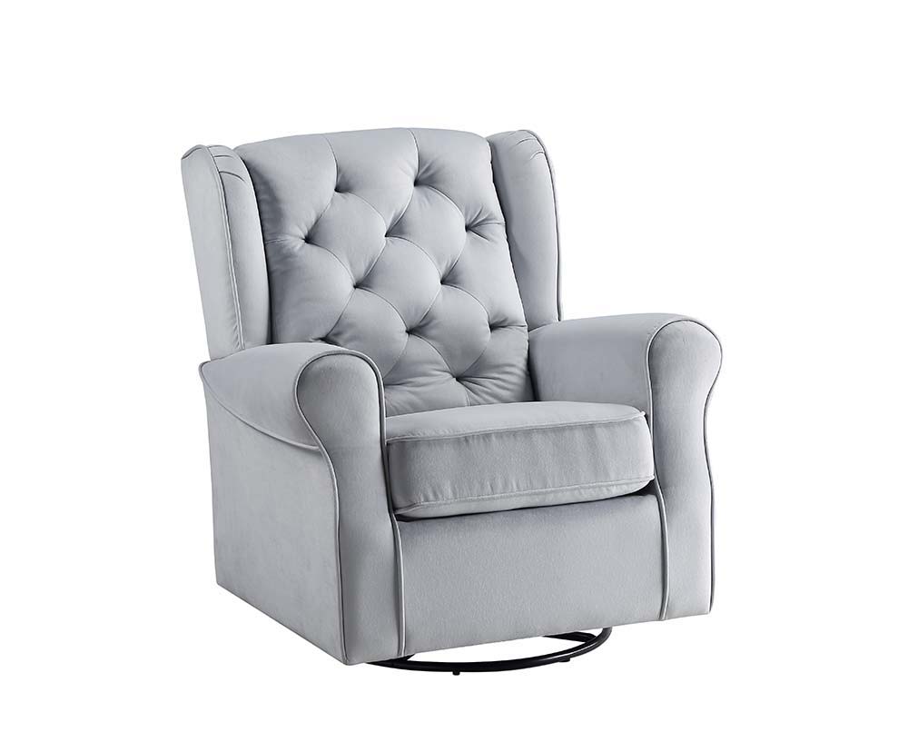 ACME Zeger - Swivel Chair - Gray Fabric | Meri Furniture
