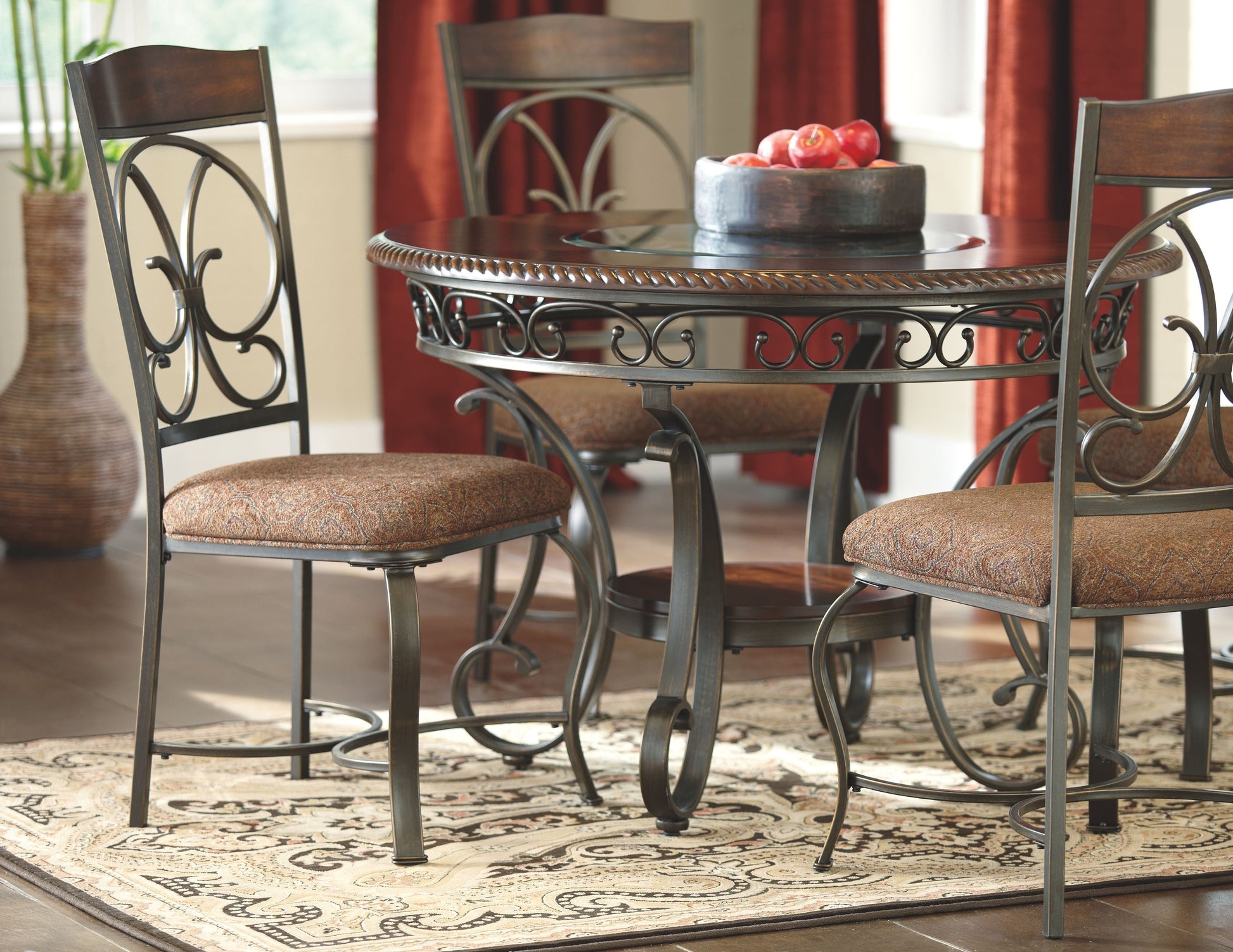 Signature Design by Ashley® Glambrey - Brown - 5 Pc. - Dining Room Table, 4 Upholstered Side Chairs | Meri Furniture